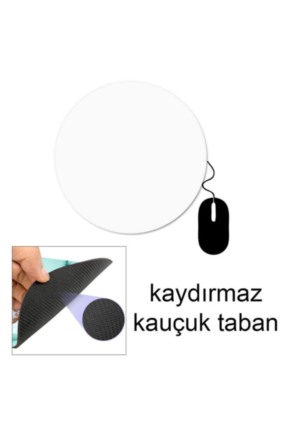 FALAVİ  Pembe Pati Yuvarlak Mousepad - Görsel 2