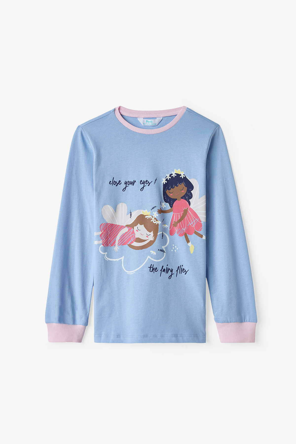 Penti Mavi Kız Çocuk Sleep Fairy Uzun KolluPamuklu 2'li Pijama Takımı fotoğrafı 3 (önizleme)