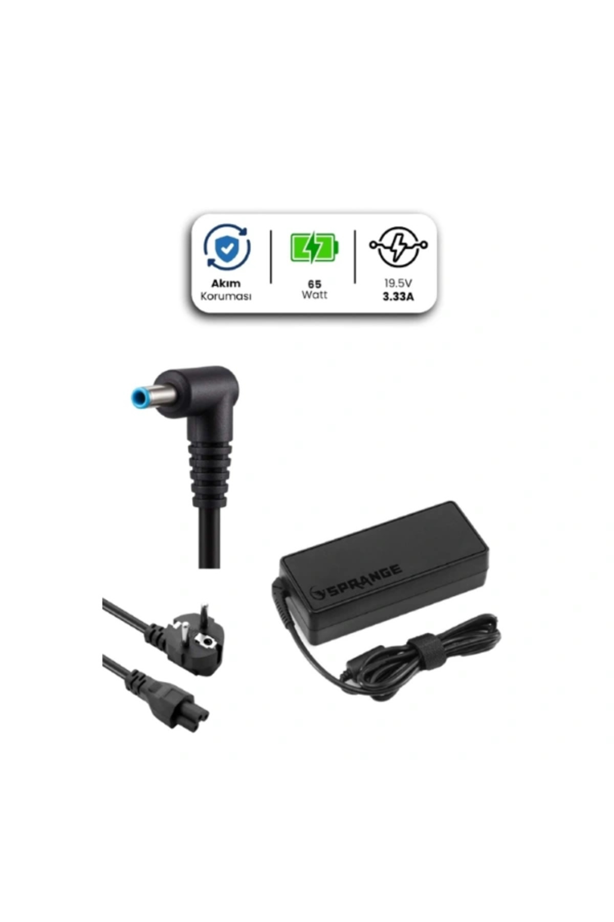 AriaTech 19.5v 3.33a 4.5 * 3.0mm 65w Hp İçin Laptop Adaptör ( Lisinya )