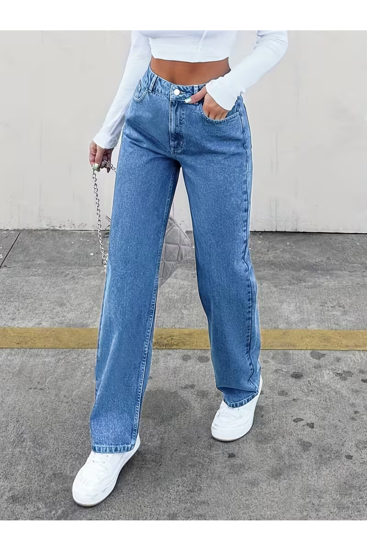 Astrid Women's Jeans Palazzo Shabby Casual Jean High Waist Denim Jeans