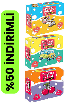 minkino 3'lü Magnet Puzzle Full Set (Hayvanlar + Meyveler + Taşıtlar) | Mıkna...