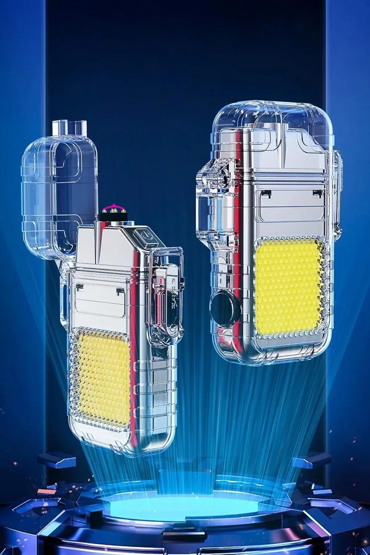 BRF BFSX Şarjlı Ark Alevli 800 Lümen Güçlü Çakmaklı Kamp Feneri Işığı Anahtarlık Taşınabilir Type-C 6888