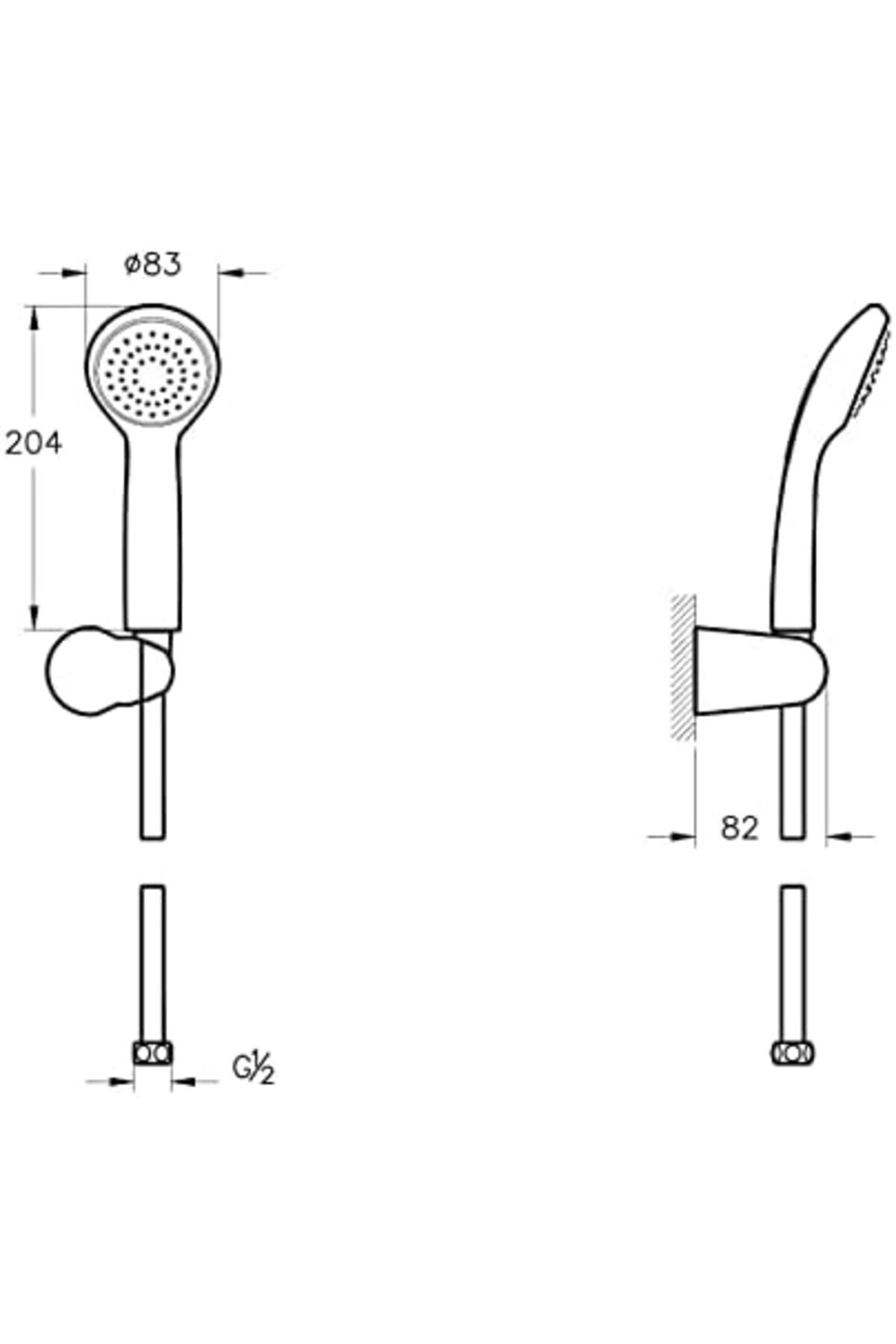 BRF BFSX Solo C 1F A45675 El Duşu Takımı, Krom 1191881