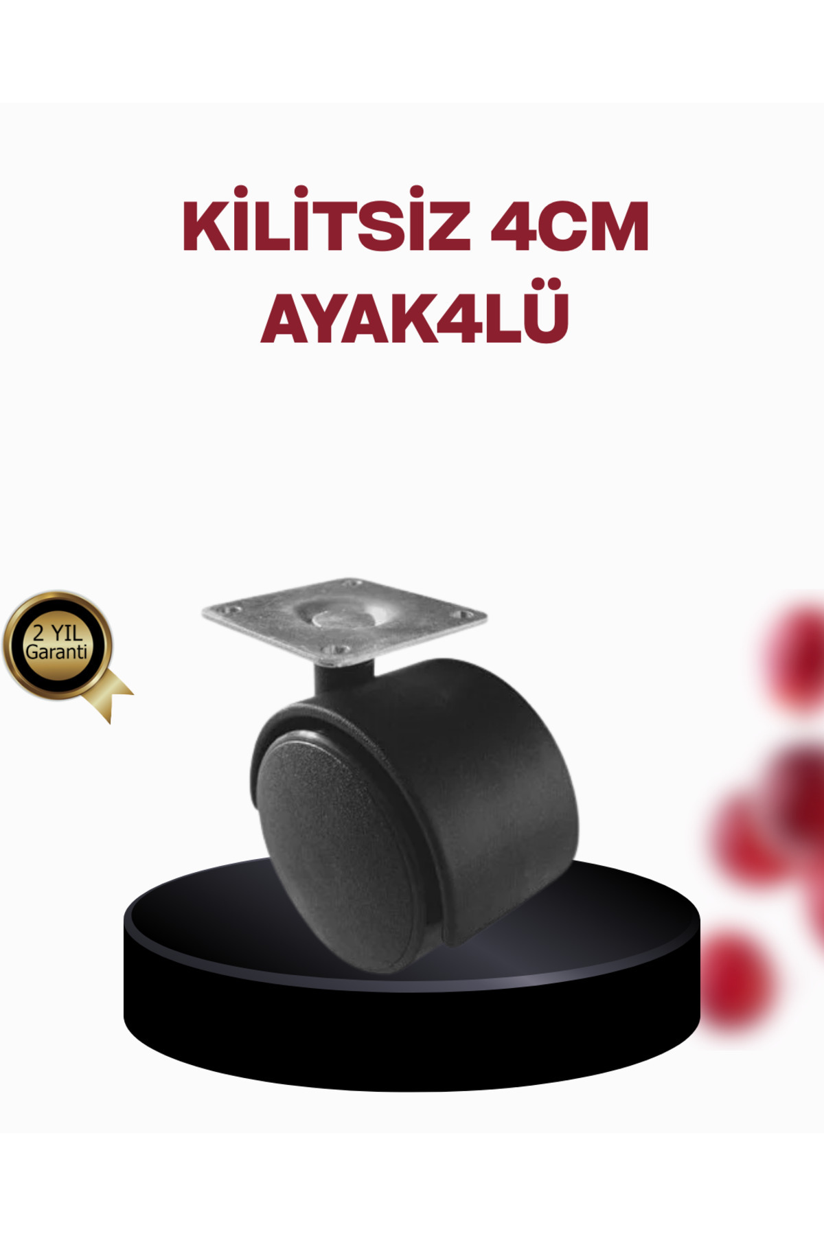 fantastik store 4 cm Döner Ayak Kilitsiz 4 Adet Mobilya ve Sehpa Ayağı