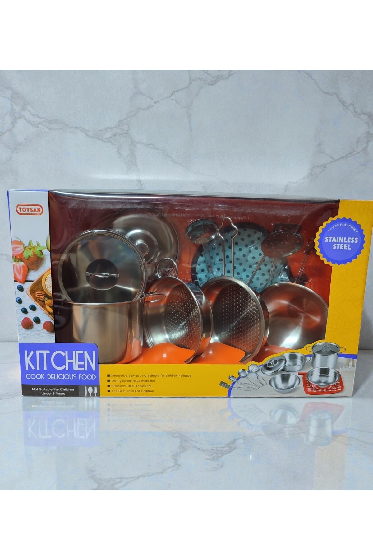 Toysan Metal Tencere Tava Yemek Pişirme Oyuncak Mutfak Seti 10