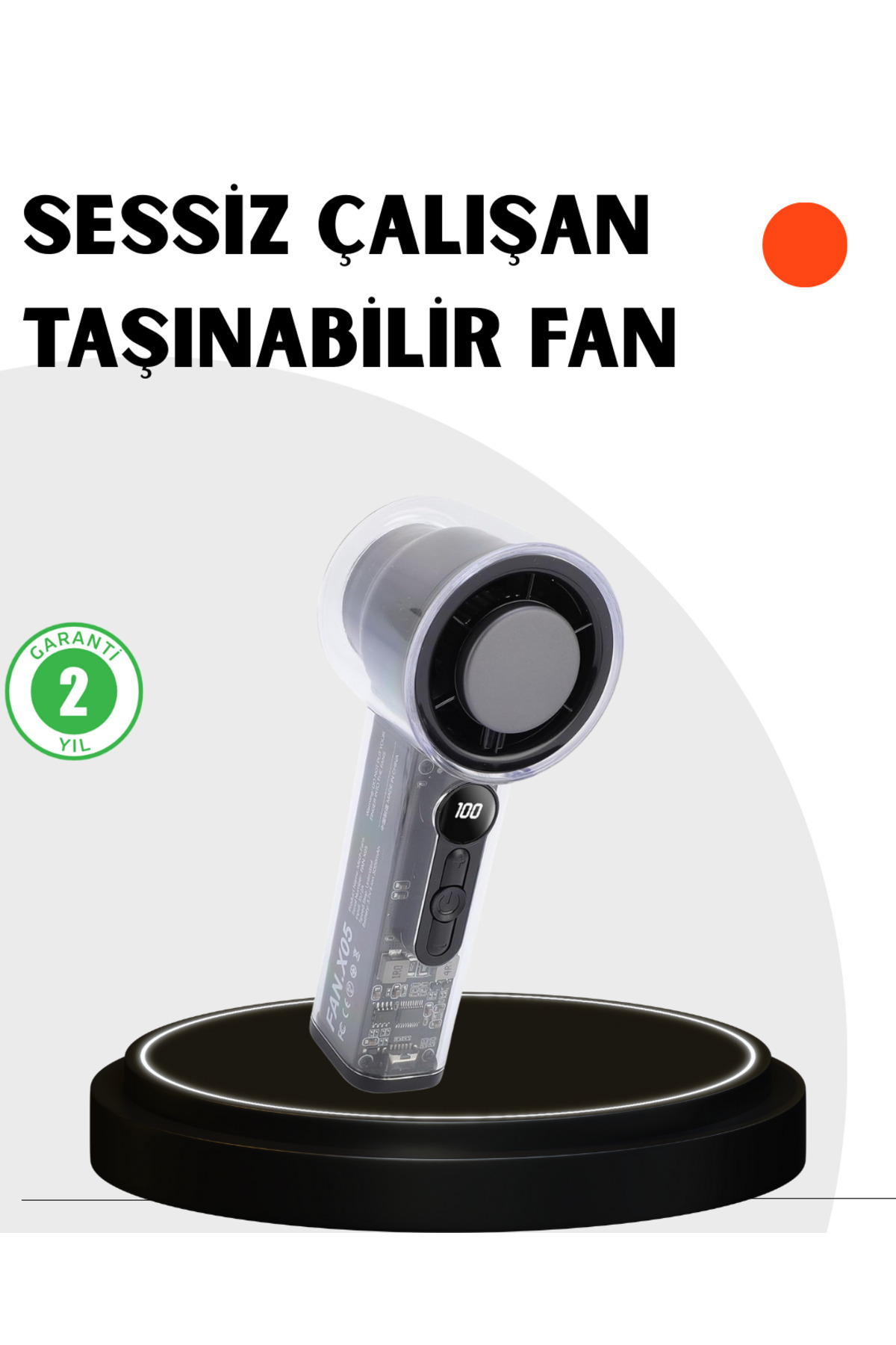 ZERO LAND 1595754741 Kompakt Dijital Ekranlı Fan | 100 Seviye Hız + (05457) Sessiz Çalışma