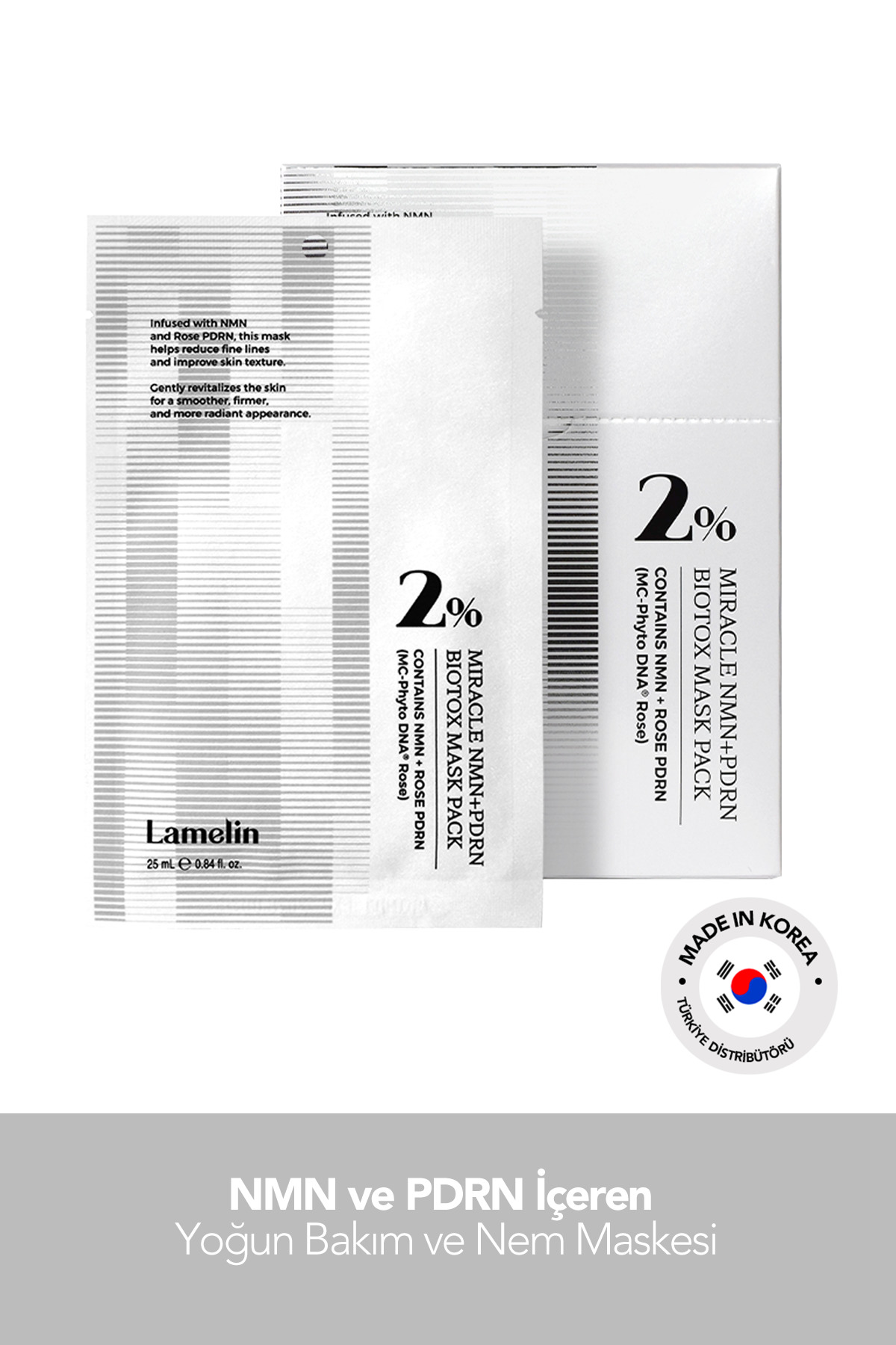NMN VE PDRN İçeren Yoğun Bakım Maske Seti 5 Adet NMN+ PDRN BIOTOX Mask Sheet — 8800248334677 — تصویر 8 از 8