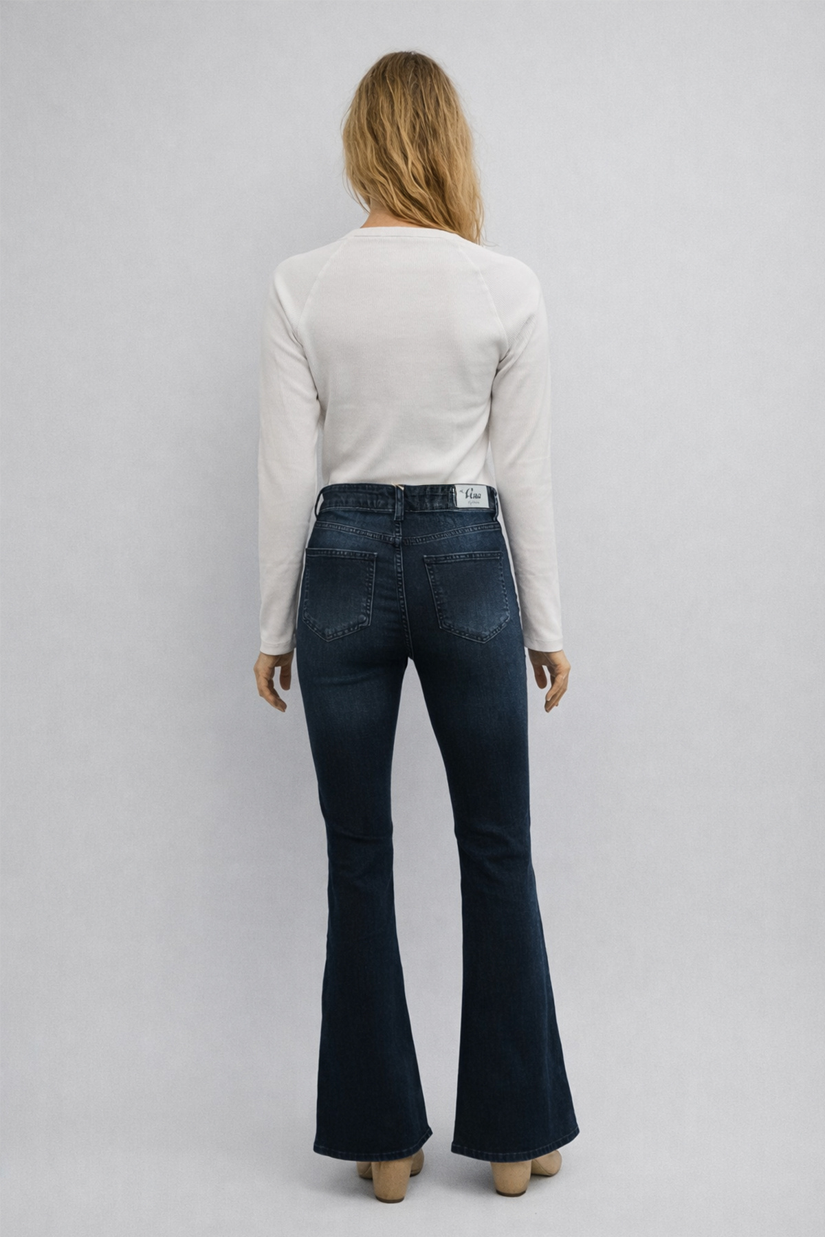 VENA  Kadın Jenny Blue Black Yüksek Bel Flare Jean Pantolon - Blue Black - Görsel 2