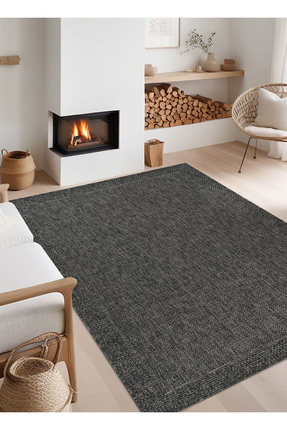 Konfor Halı Rusticana 3111 Antrasit Naturel Jüt Halı Modern Örme Kilim Rustic...