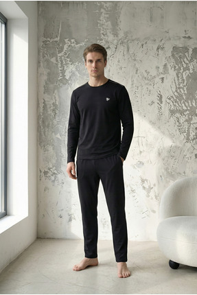 Thermoform Pure Comfort Pamuk Erkek Pijama Takımı SİYAH