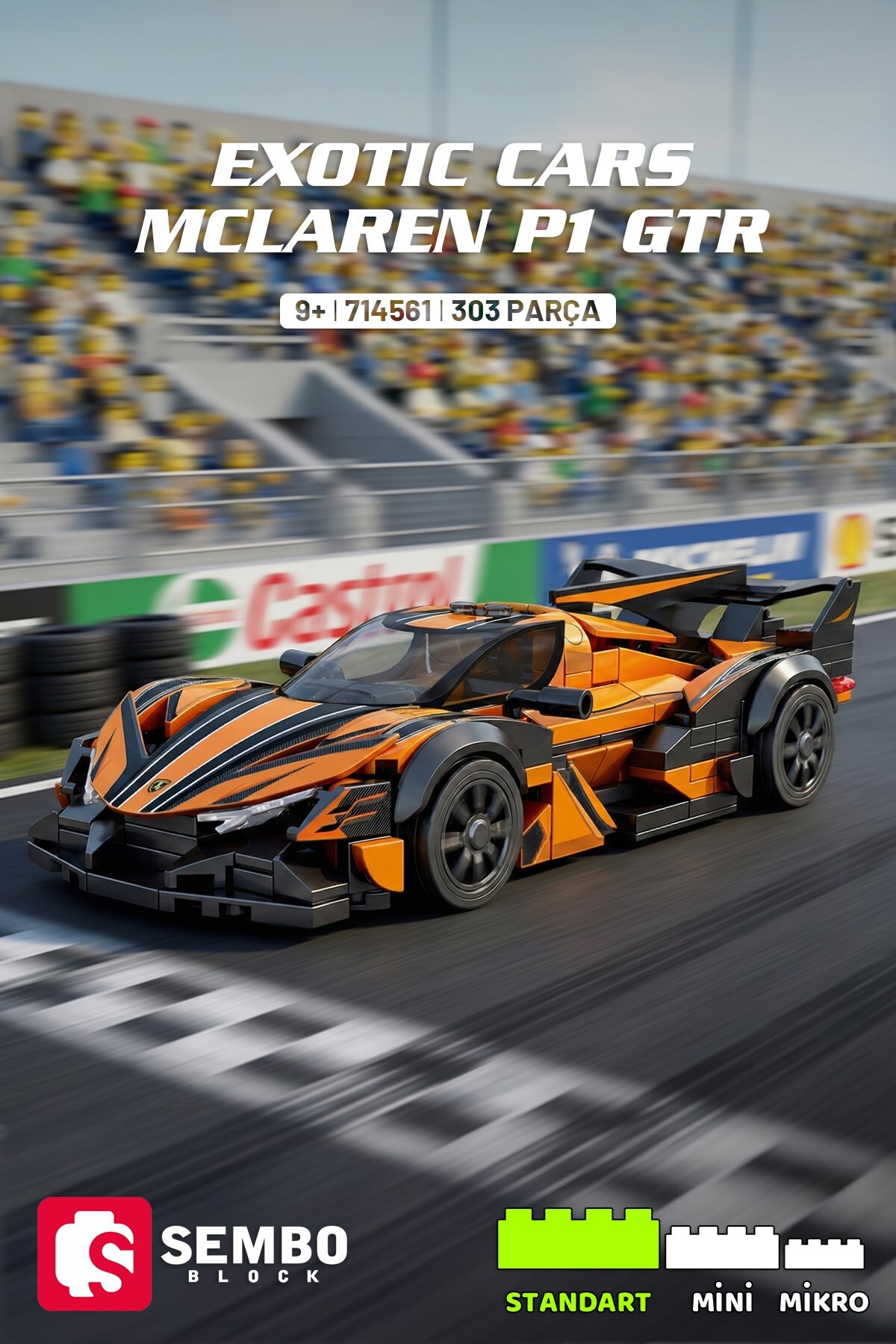 ماشین‌های لوکس مک‌لارن P1 GT3R، مجموعه بلوک‌های ساختمانی – ۳۰۳ قطعه