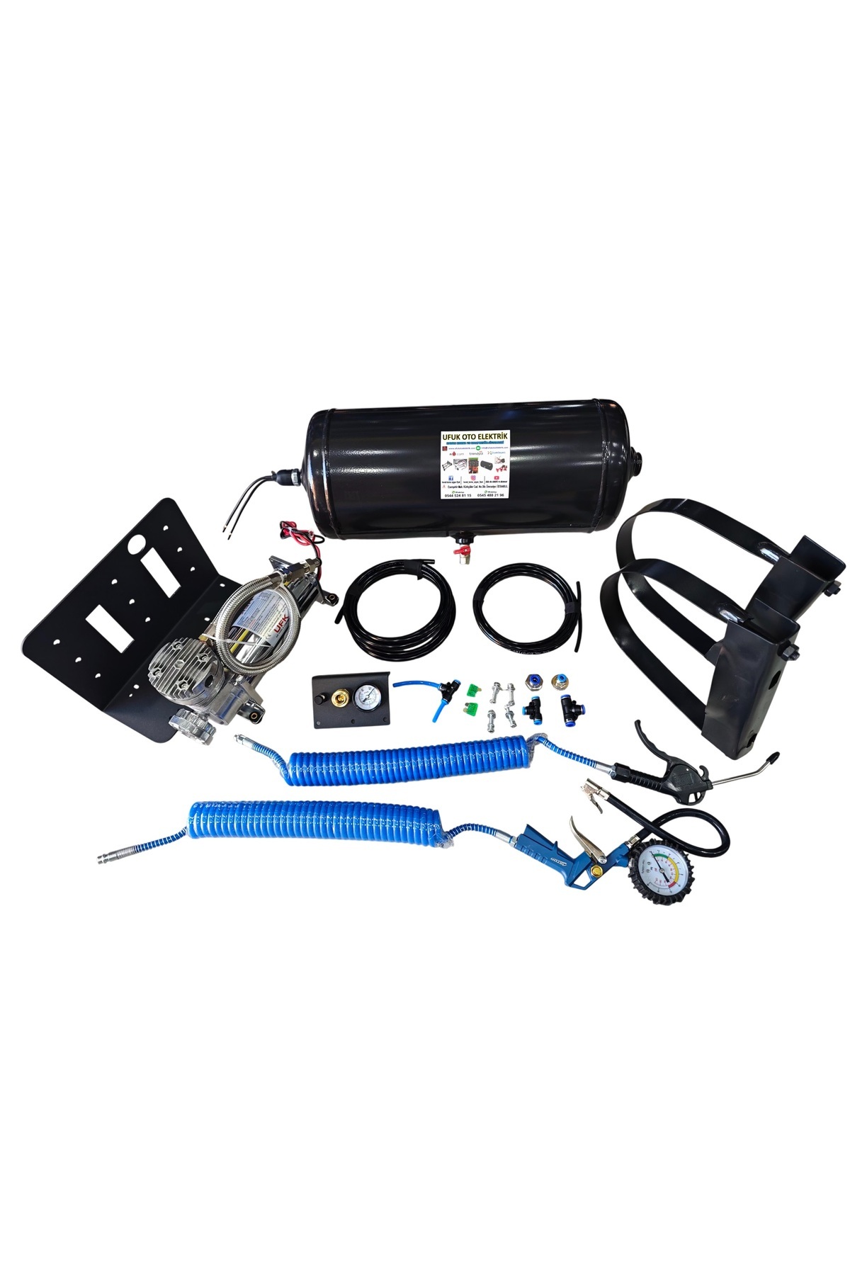 ufk air horn & compressor traktör ve iş makinası için Otomatik Kompresör 15 lt ful set korna ve hava için