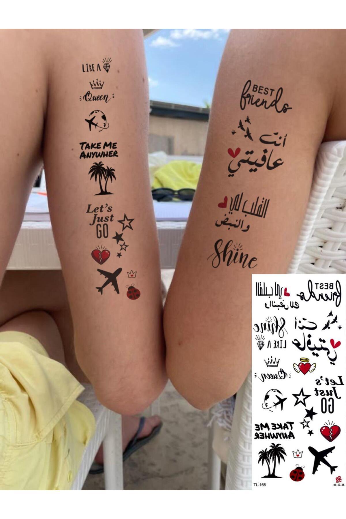 Mecit Tuhafiye YAZILAR İNGİLİZCE ARAPCA KOL BİLEK GEÇİCİ DÖVME