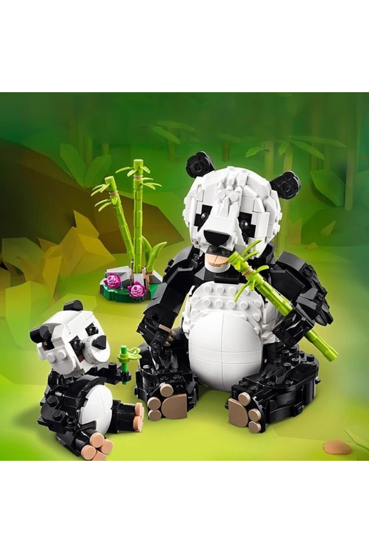 ۶۲۶ عدد بدون جعبه ۲۰۲۵ جدید ۳ در ۱ سازگار با ۳۱۱۶۵ حیوانات وحشی خانواده پاندا برای پسران و دختران خانگی