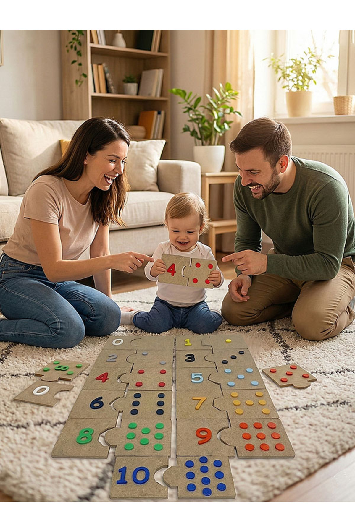 Dev3dtech Montessori Ahşap Sayı ve Miktar Eşleştirme Puzzle Seti (0–10) | Matematik Öğrenme Kartları fotoğrafı 6 (önizleme)