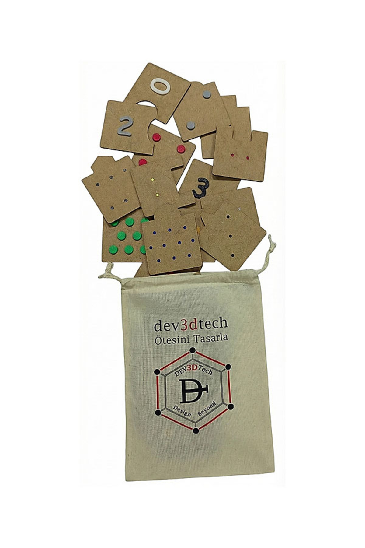 Dev3dtech Montessori Ahşap Sayı ve Miktar Eşleştirme Puzzle Seti (0–10) | Matematik Öğrenme Kartları fotoğrafı 7 (önizleme)