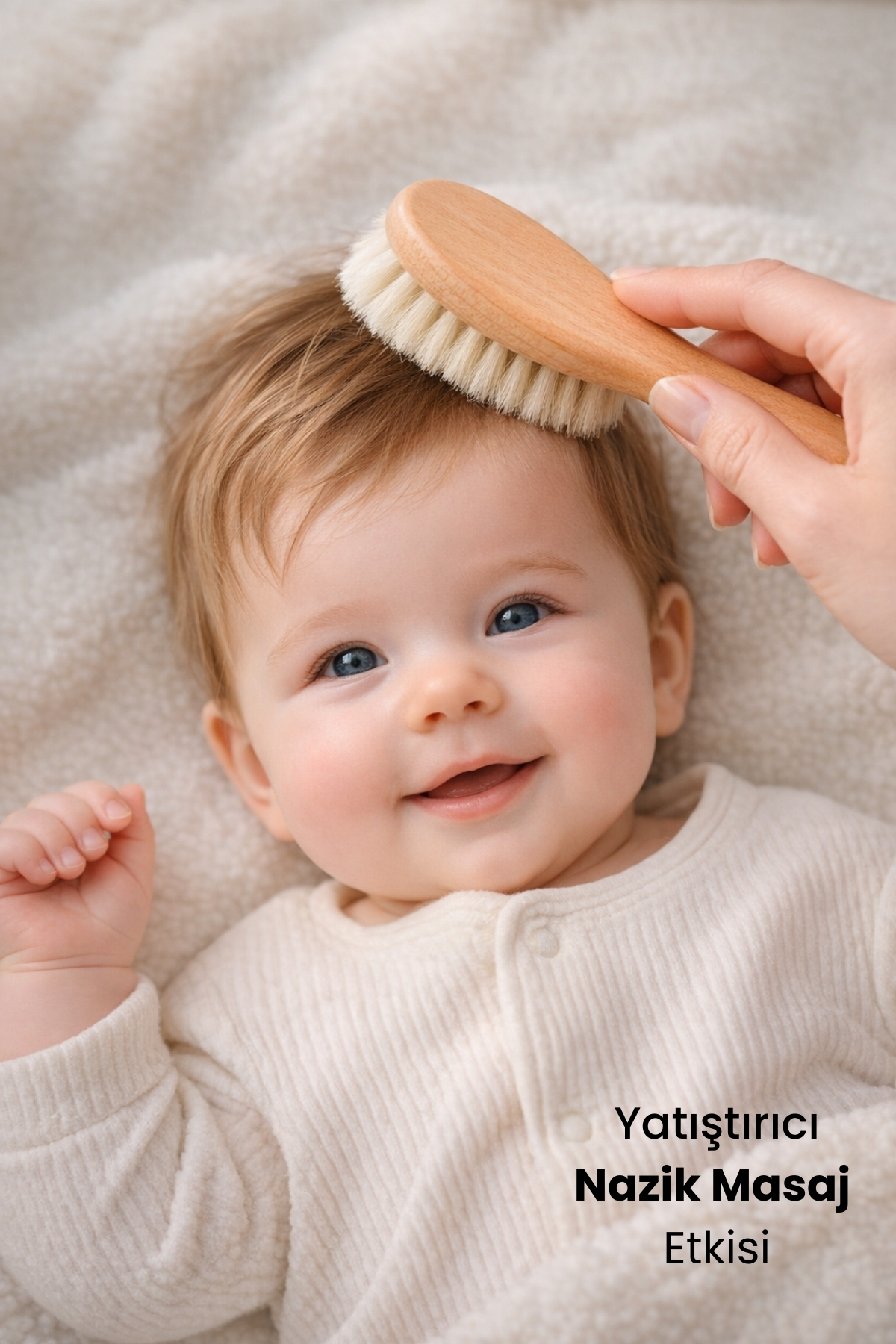 Nami Baby Keçi Kılı Bebek Saç Fırçası Seti - Keçi Kılı Fırça ve Silikon Diş Kaşıyıcı Set- Bebek Bakım Seti fotoğrafı 2 (önizleme)
