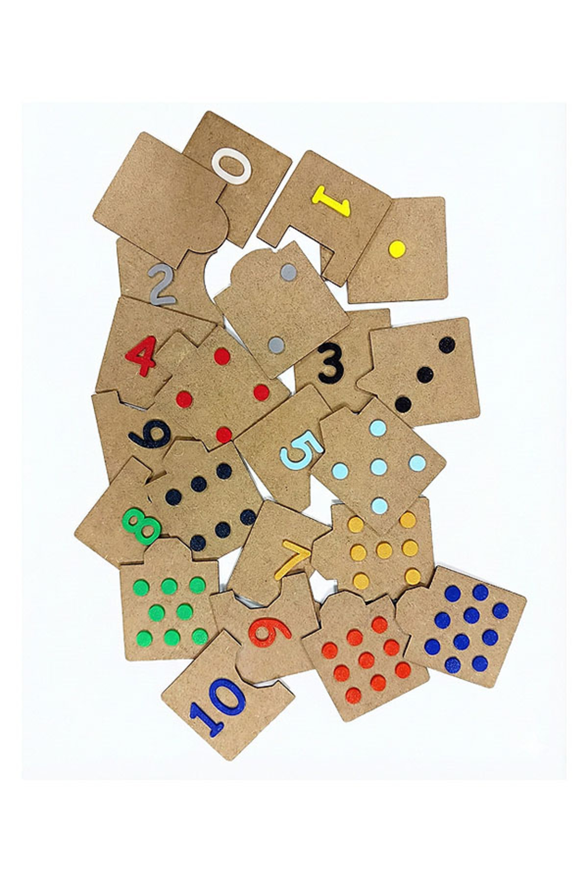 Dev3dtech Montessori Ahşap Sayı ve Miktar Eşleştirme Puzzle Seti (0–10) | Matematik Öğrenme Kartları fotoğrafı 4 (önizleme)