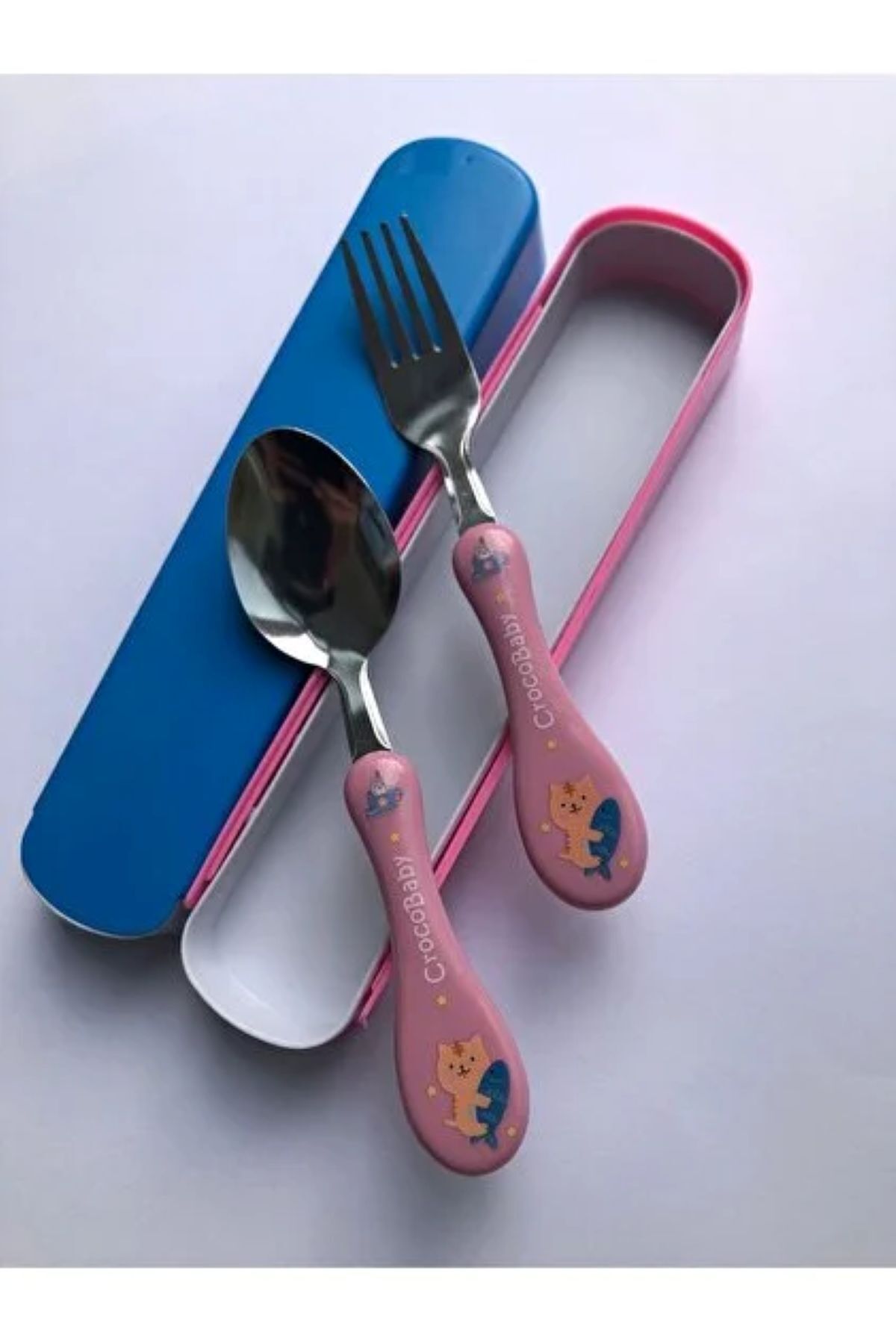 Hibana Kutulu Bebek Çatal Kaşık Seti 18 Cm fotoğrafı 3 (önizleme)