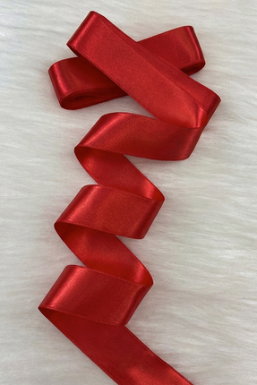 ZEYMERADE 4 Cm Kırmızı Çift Taraflı Saten Kurdele 10 Metre, Bohça Çeyiz Özel ...