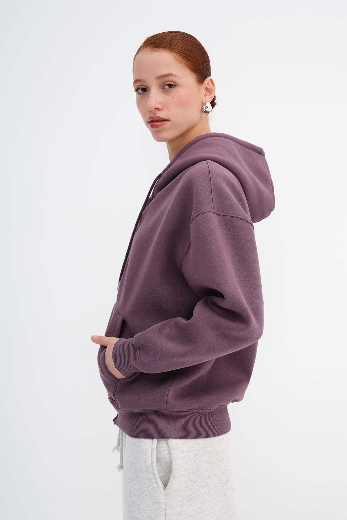 Addax Şardonlu Fermuarlı Sweatshirt H9476-1 görsel 5