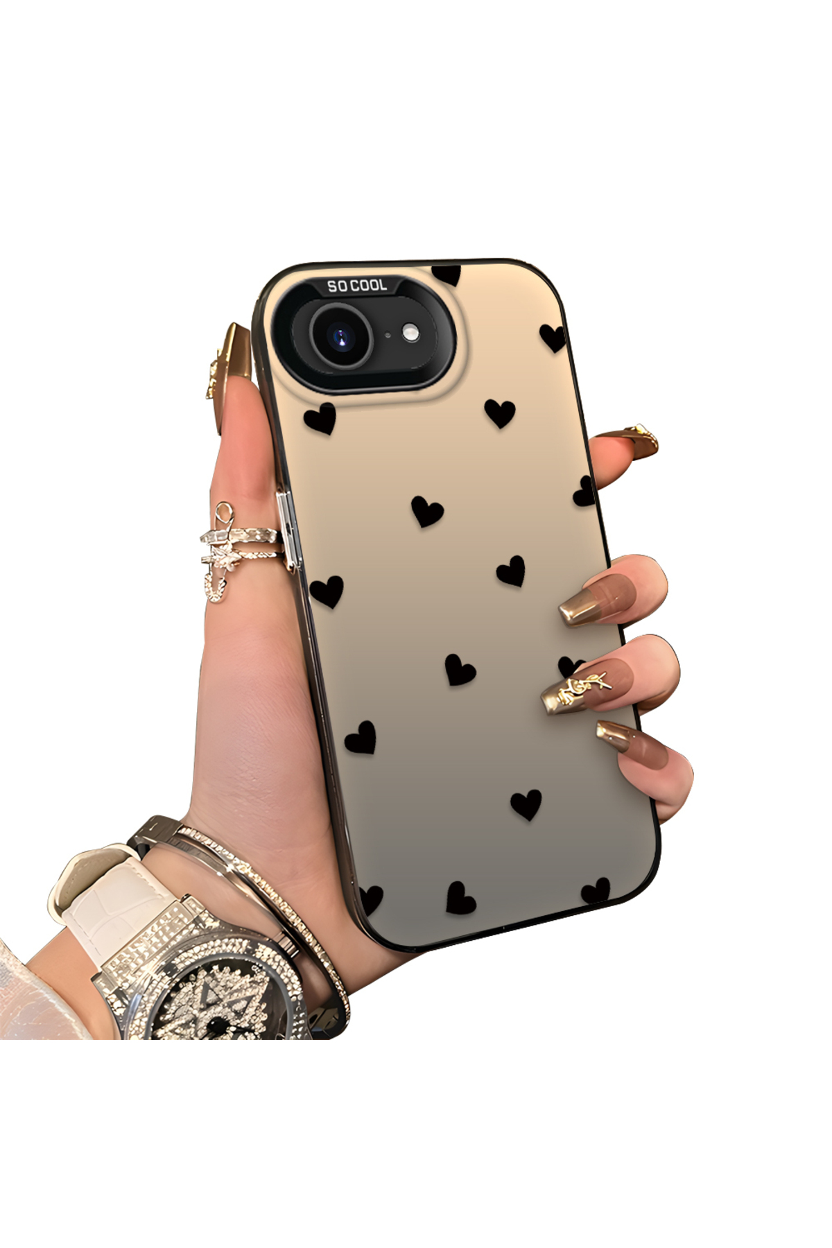 hard Acrylic Back Silicone Edge Lens Protection Case Compatible with iPhone 16e/17e