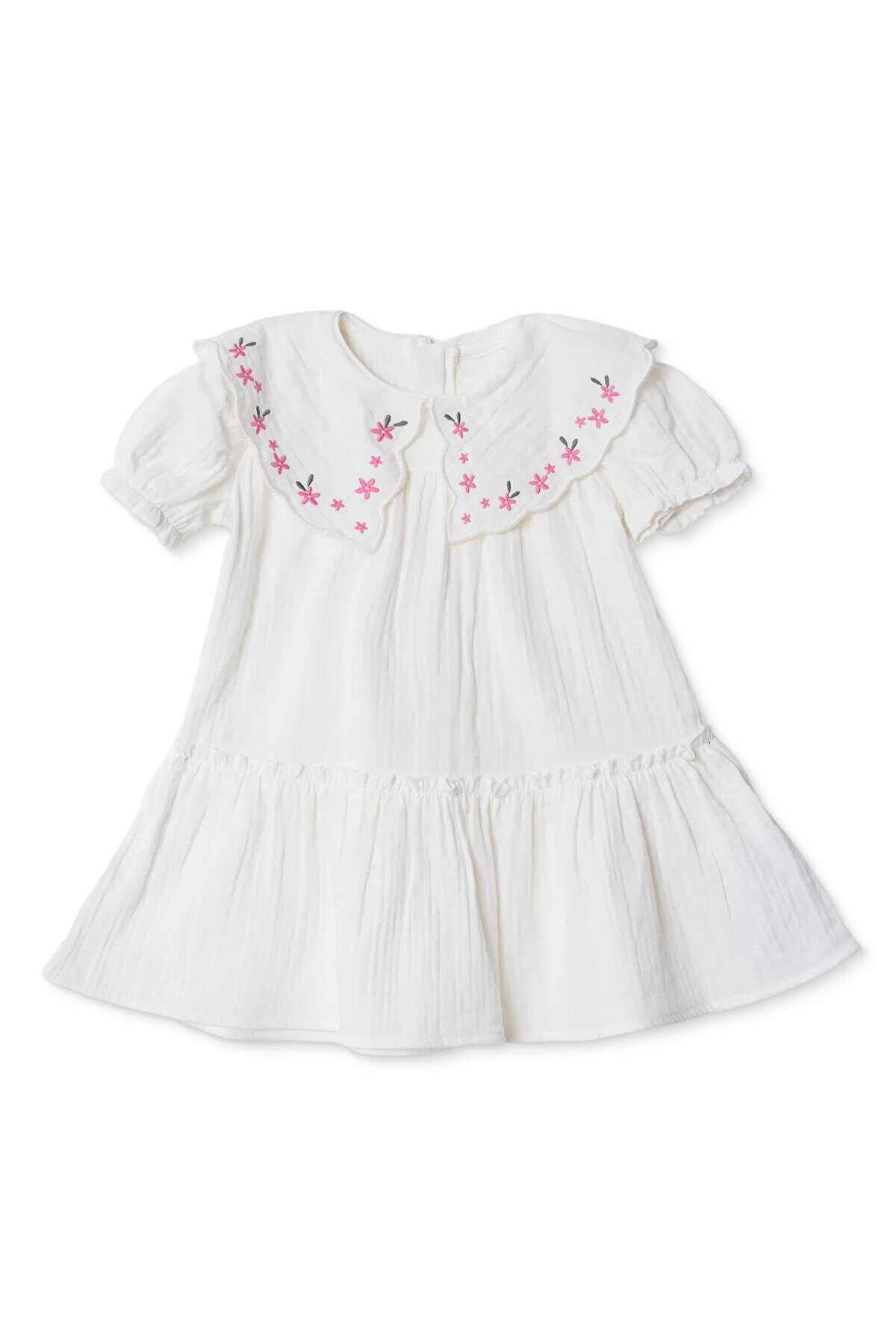 ebebek Hello Baby HelloBaby Kız Bebek Flower Garden Elbise Müslin Bisiklet Yaka Kısa Kol