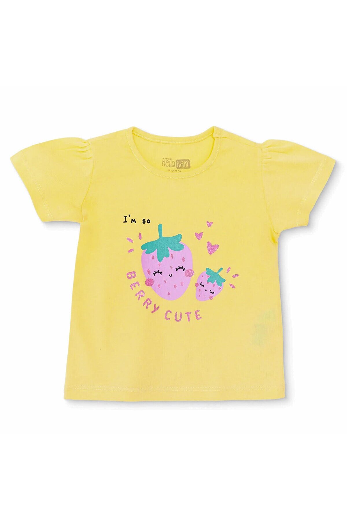 HelloBaby Baby Girl T-Shirt Single Jersey Crew Neck Short Sleeve