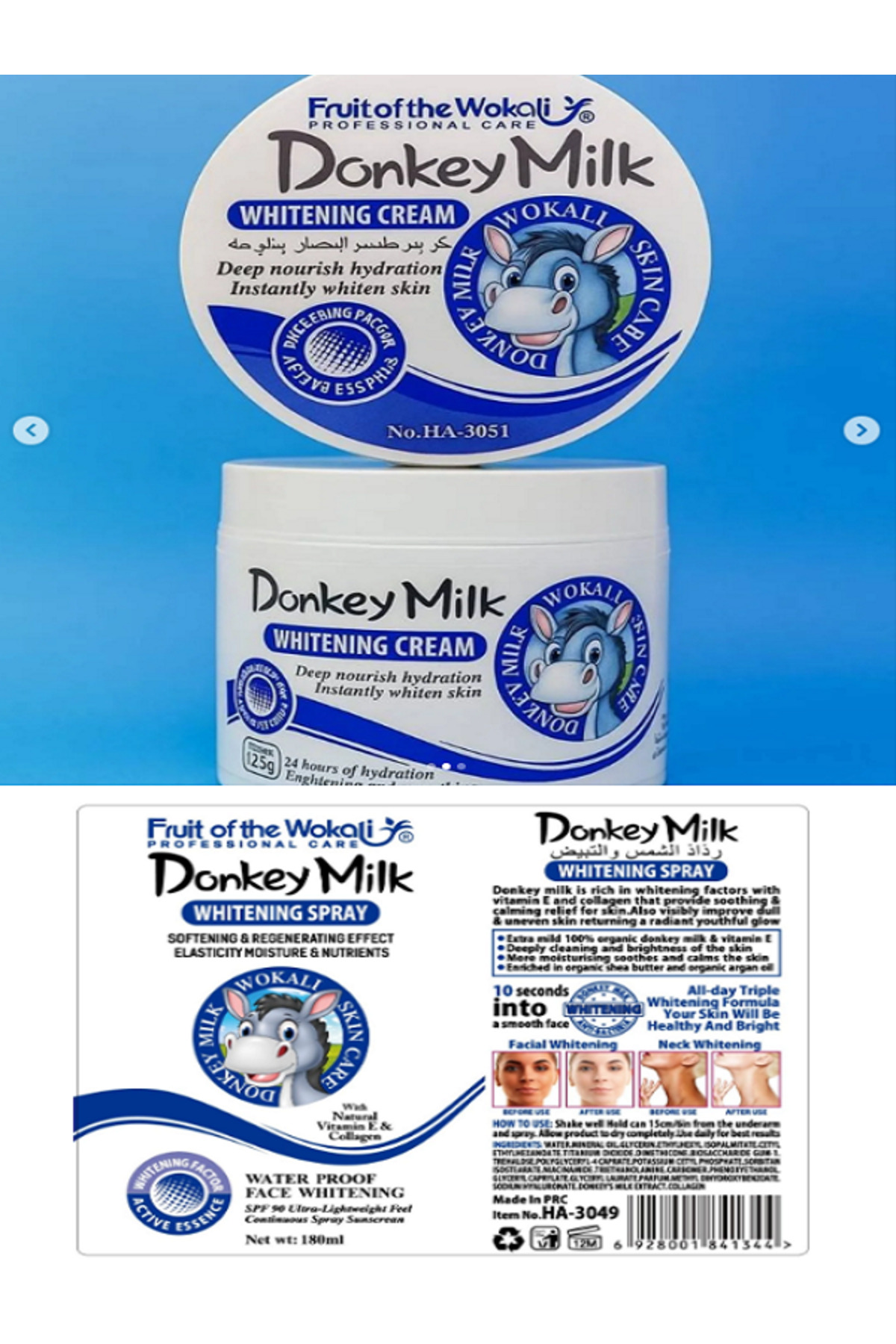Wokali Donkey Milk Gerçek Eşek Sütü Donkey Milk Cilt Beyazlatıcı