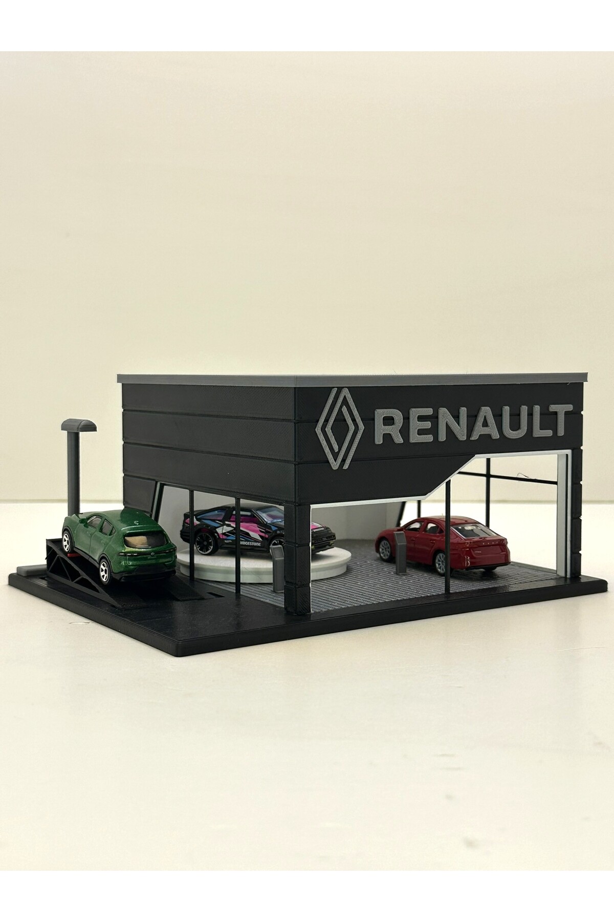 Butik 3D Baskı 1/64 Ölçekli Renault Showroom Tasarımlı Diorama