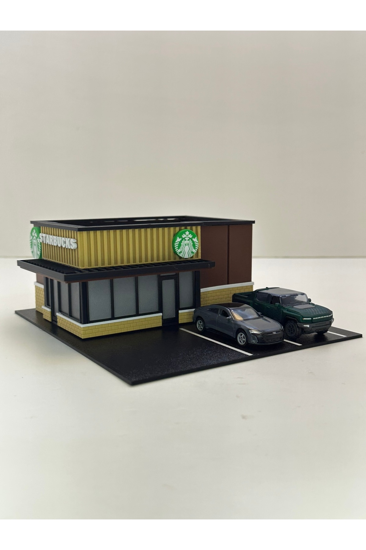 Butik 3D Baskı 1/64 Ölçekli Kahve Dükkanı Bina Tasarımlı Diorama