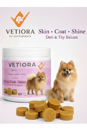 VETIORA Köpeklerde Dökülmeyen Sağlıklı Parlak Tüyler ve Deri Sağlığı İçin Des...