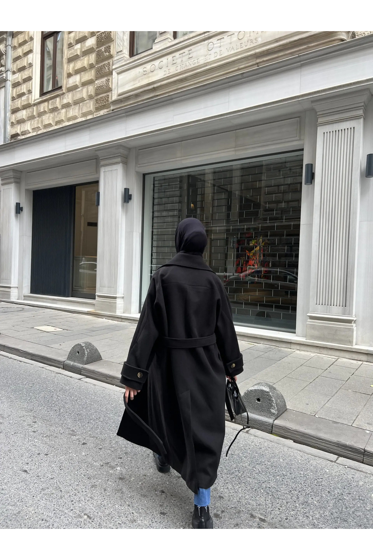 Melvien  Kemerli Kaşe Kaban Yeni (YÜN) - Görsel 7