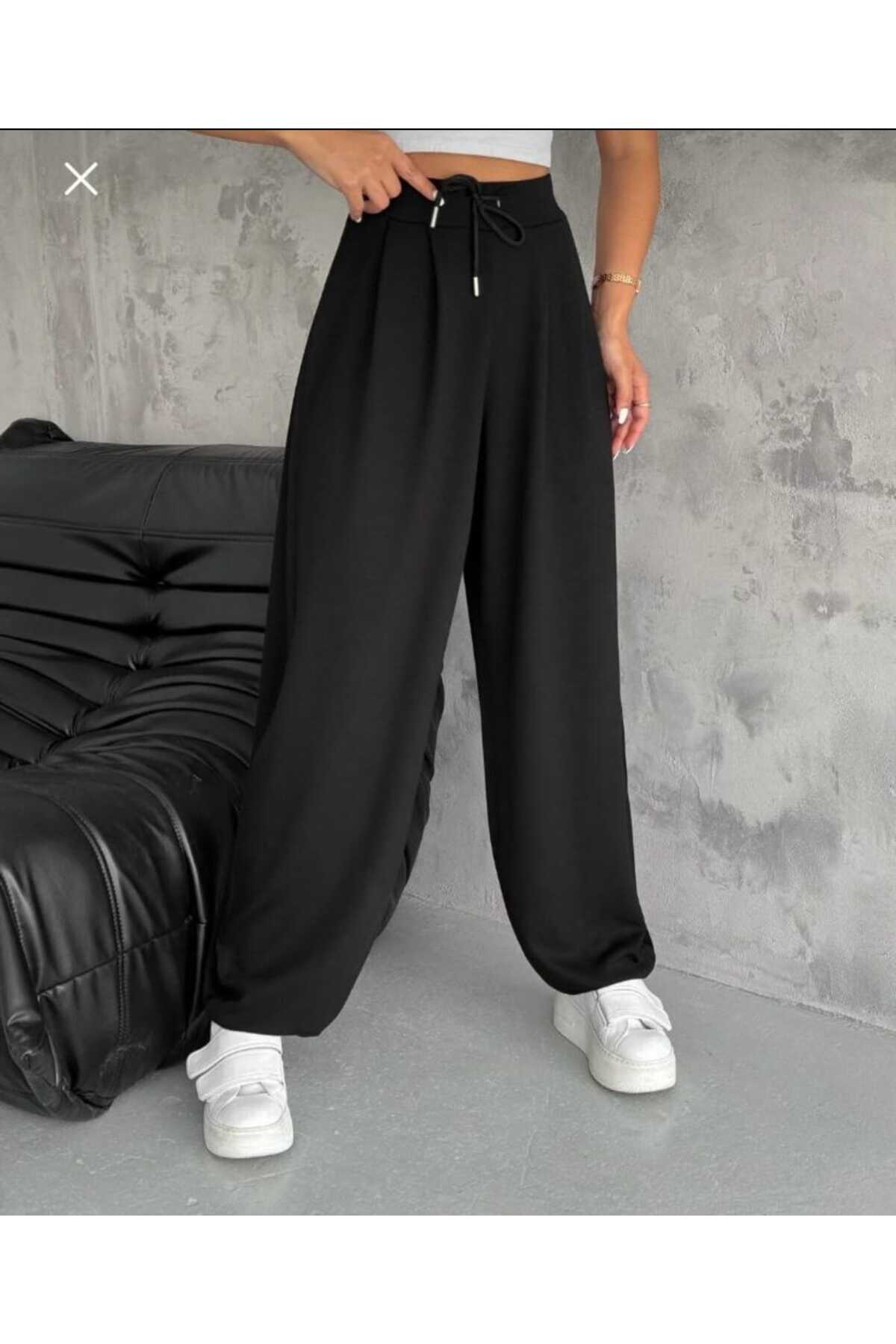 MODA  MODAL KUMAŞ YUMUŞAK DOKU ŞALVAR PANTOLON - Görsel 3