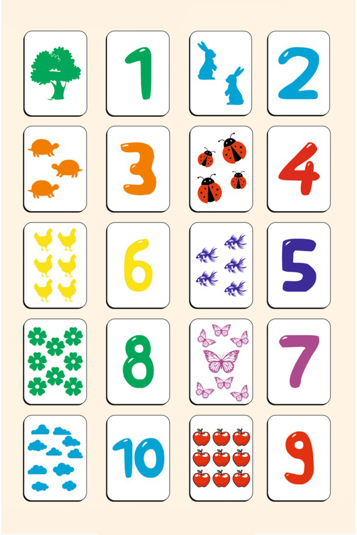 kutuTR 3’lü Set Zeka Eşleştirme Oyunu – 56 Adet Ahşap Kart – Renk, Sayı Ve Hayvan Set 3 fotoğrafı 6 (önizleme)