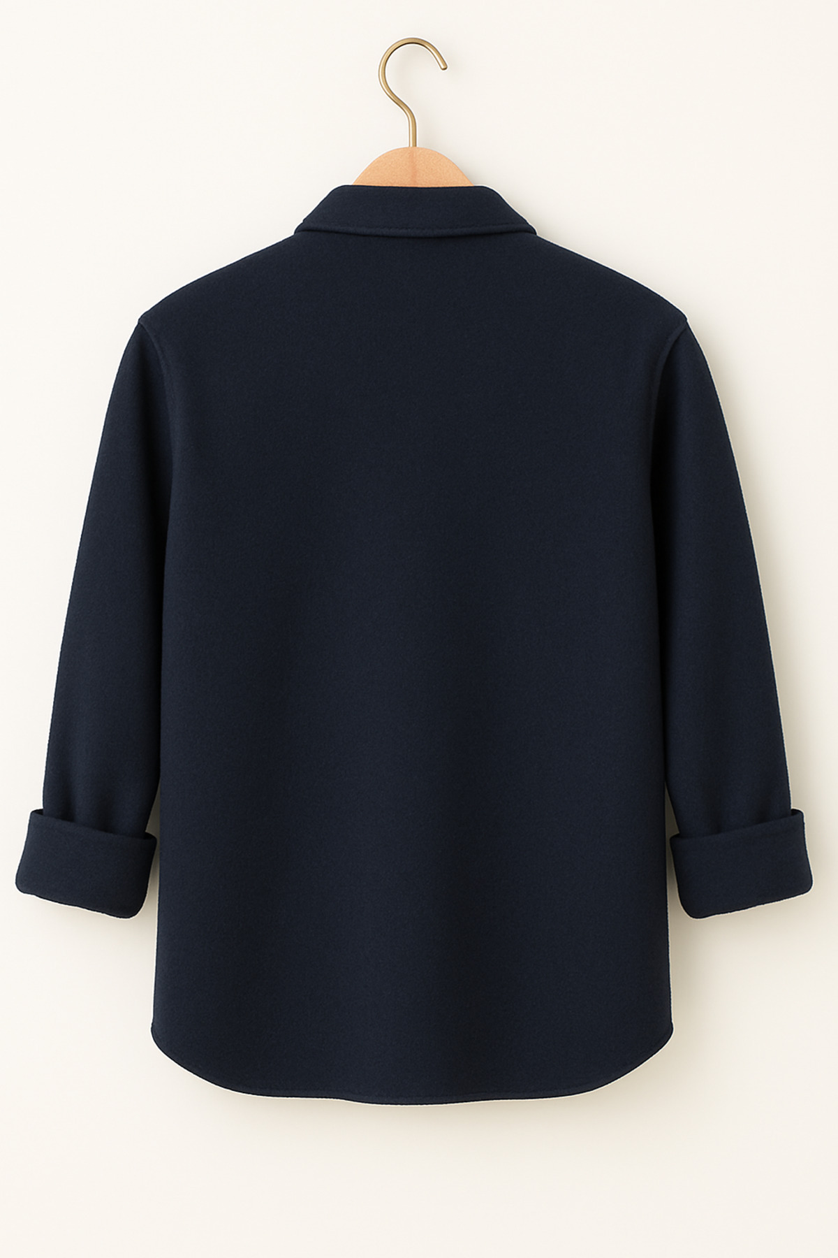mavisima erkek giyimi Erkek Soft Kaşe Oversize Ceket Gömlek, Lacivert Yeni Sezon görsel 3
