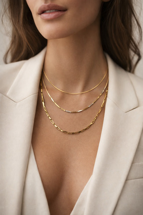JİMNY JEWELRY TRIA ÇELİK 3 LU ZİNCİR KOLYE SETİ