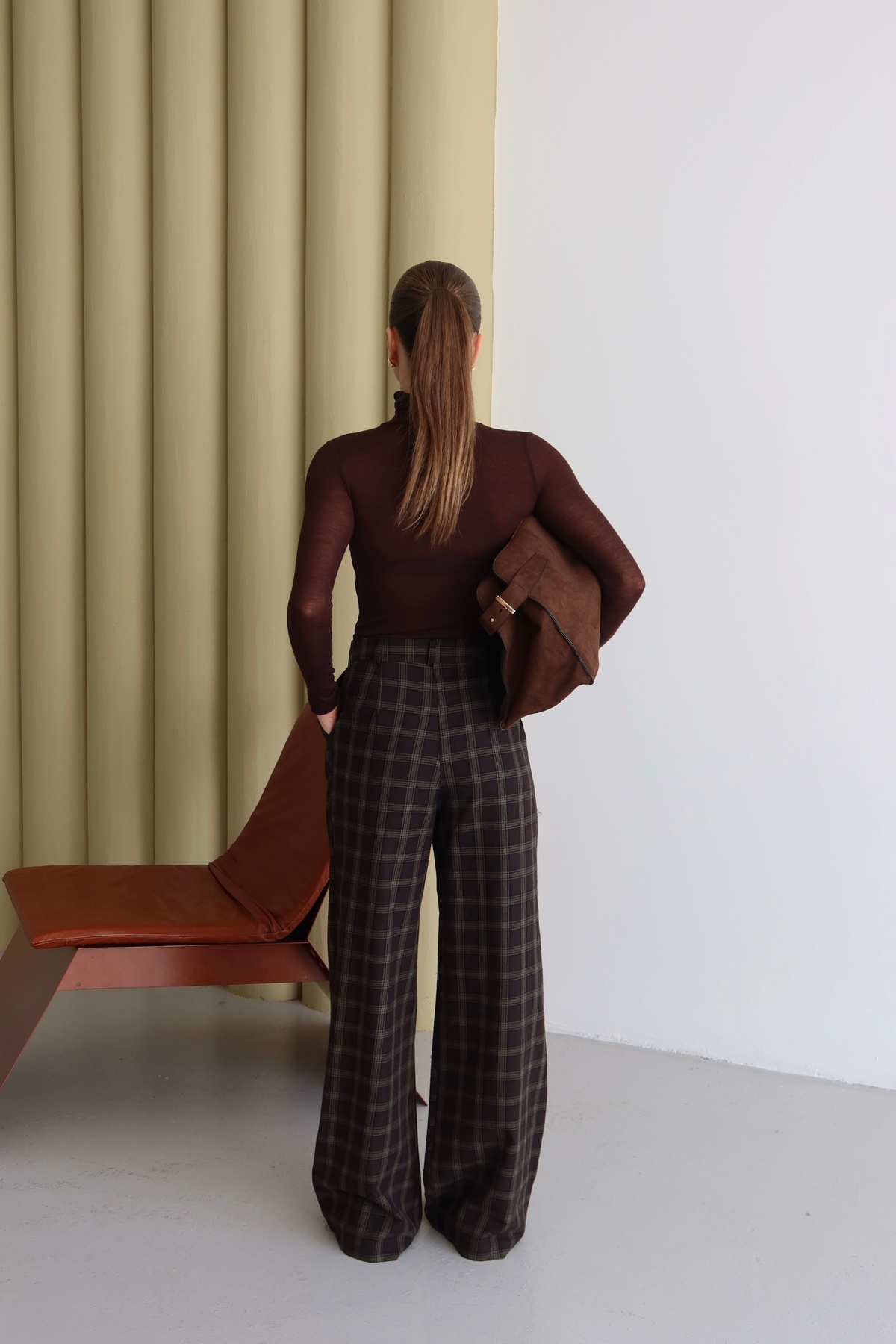 By ÖTE  Premium ekose palazzo pantolon - Görsel 5