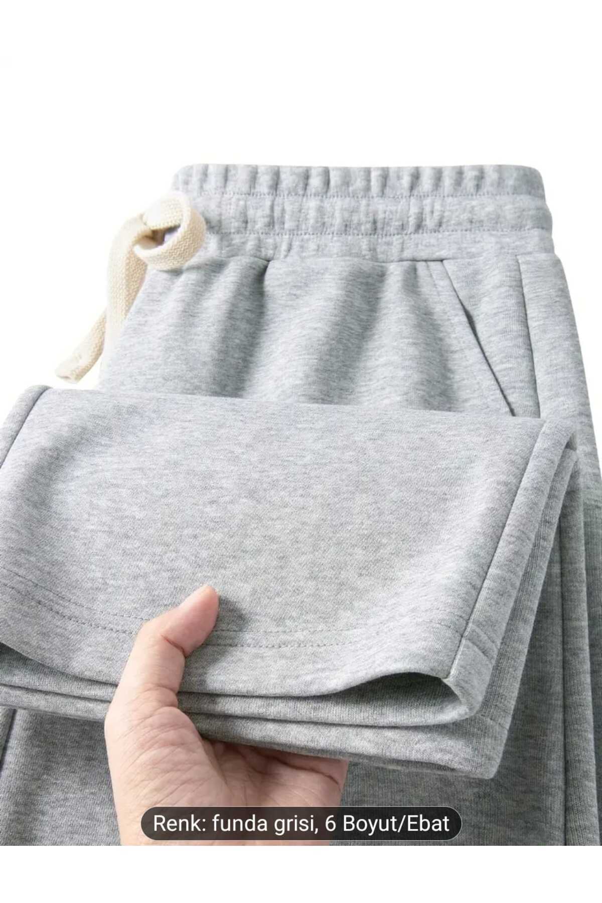 CANDERO  Kışlık Şardonlu İçi Pamuklu Erkek 2 Adet (Siyah + Gri) Eşofman Altı Bol Paça Baggy Büyük Beden Cepli - Görsel 7