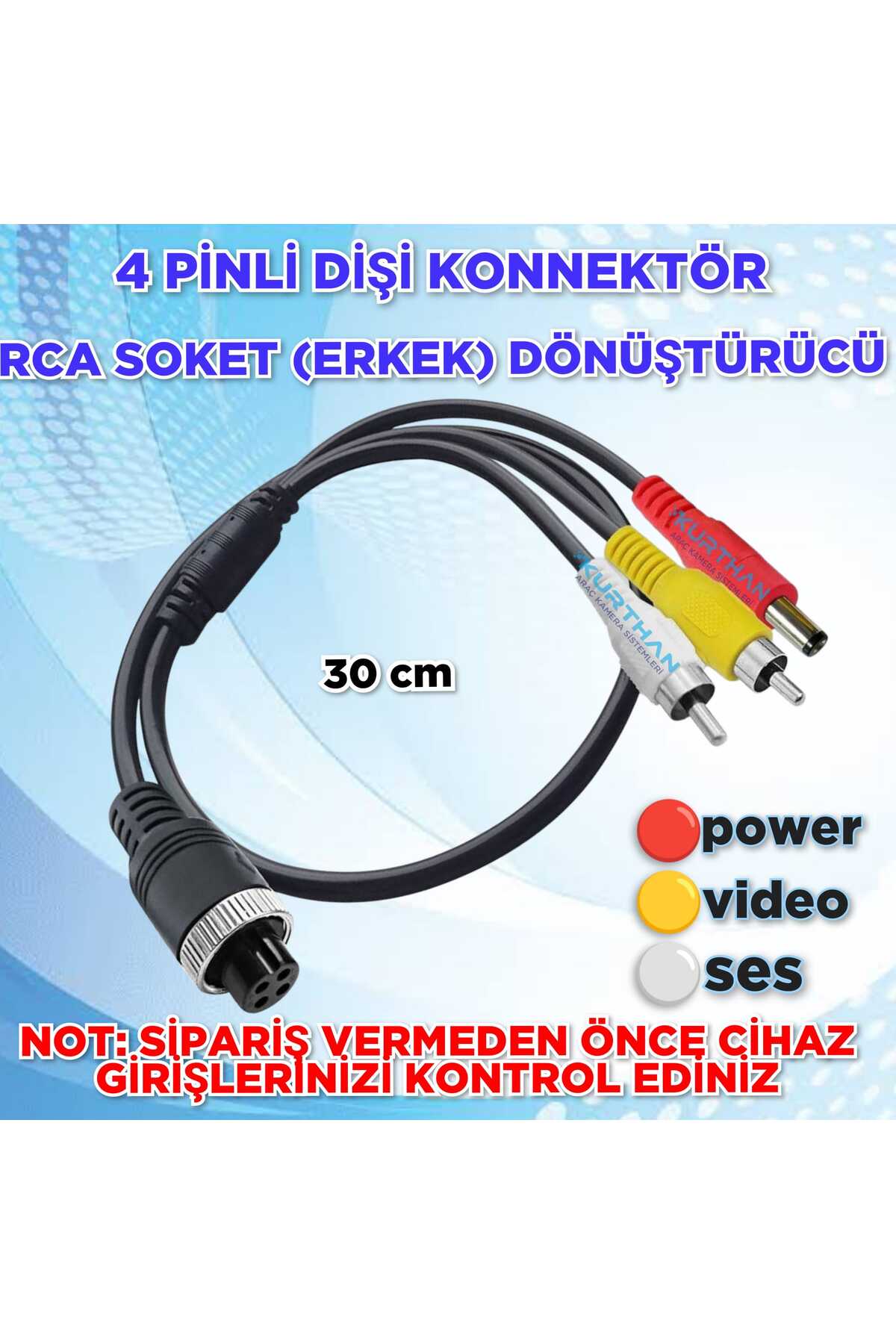 Navistar 4 Pin Socket Navistar 4 PİNLİ DİŞİ KONNEKTÖR > RCA ERKEK SOKET DÖNÜŞTÜRÜCÜ 30 CM ...