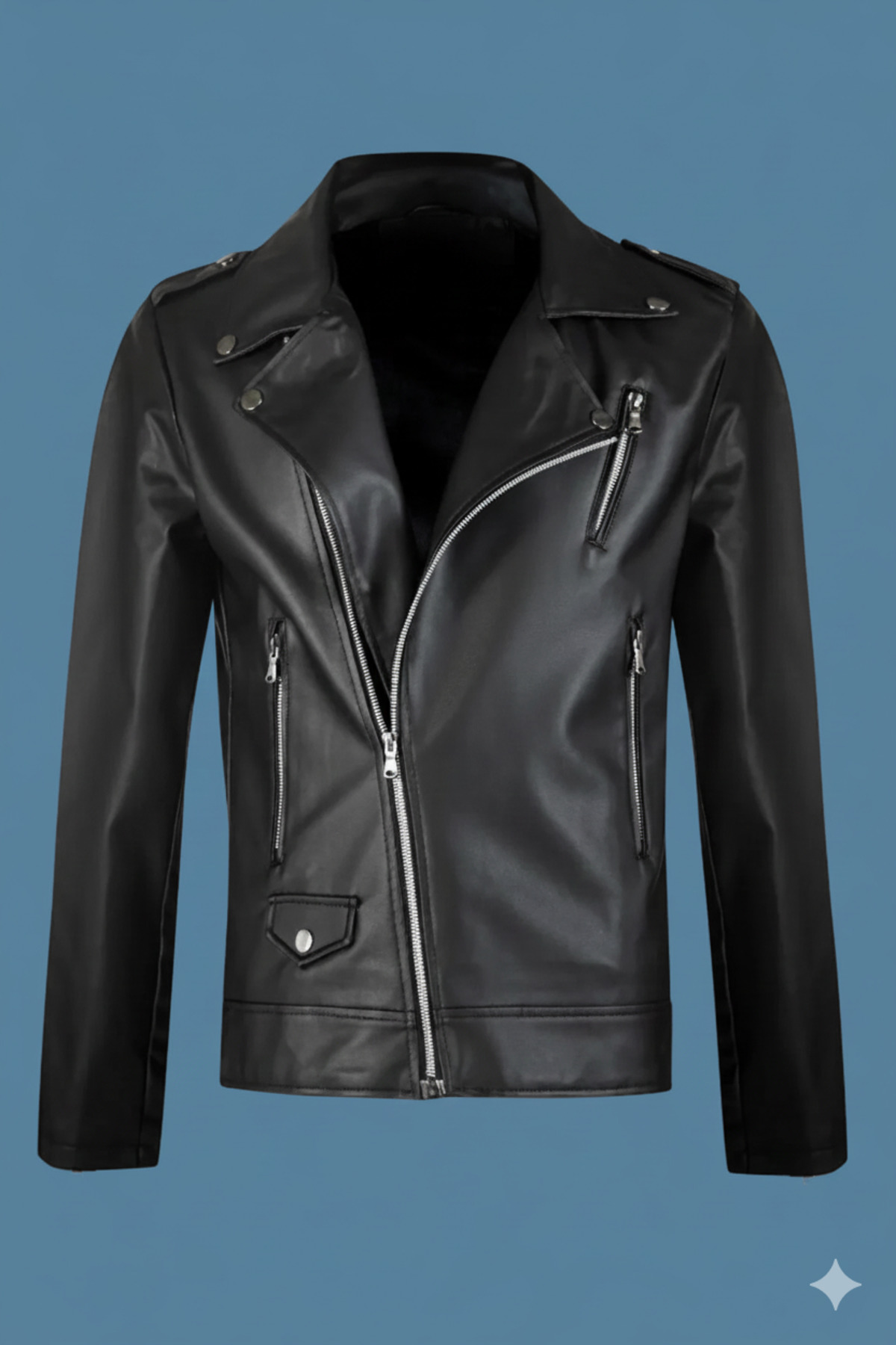 Orions Collection  Oversize Yeni Sezon P&b Kadın Siyah Deri Ceket - Görsel 3