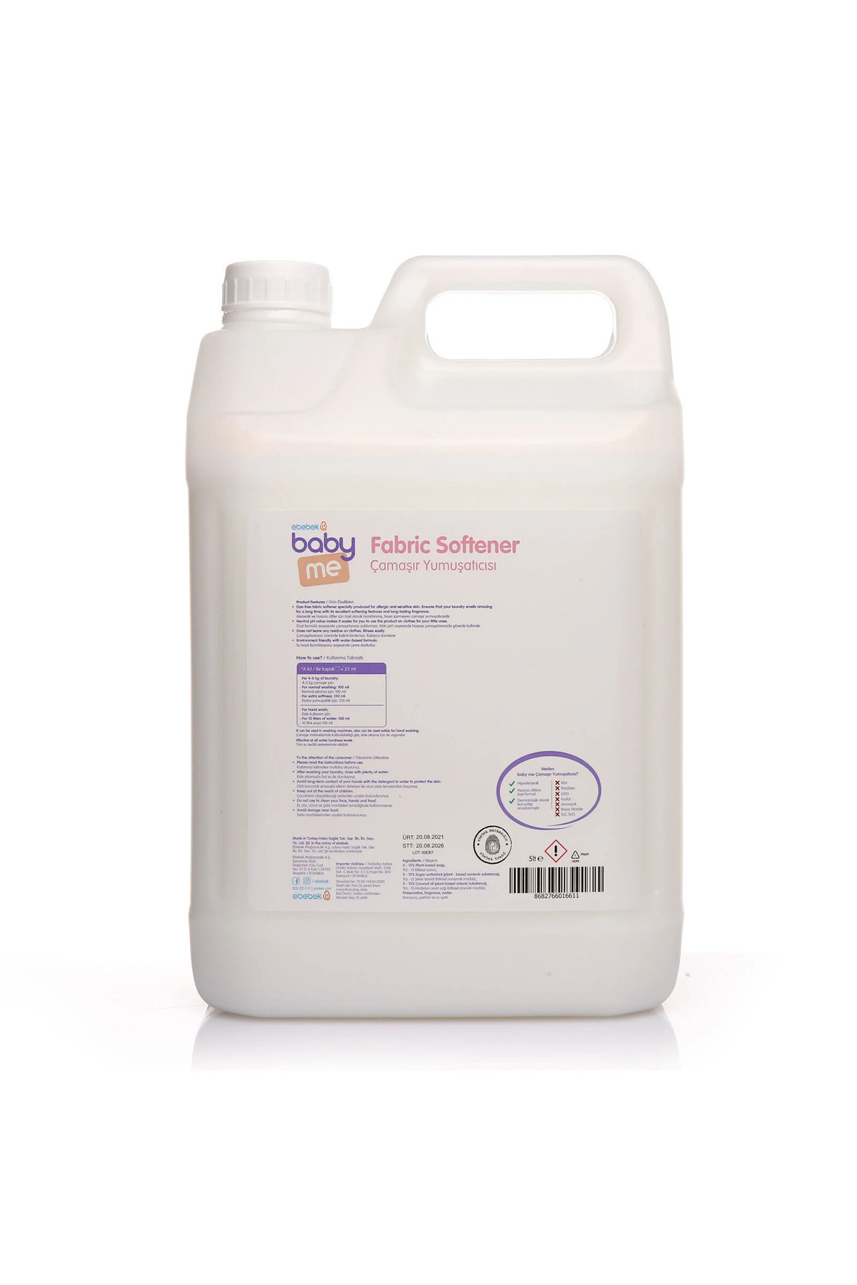 Baby Me Doğal Sıvı Bebek Çamaşır Deterjanı 5000 ml, Doğal Çamaşır Yumuşatıcı 5000 Ml Set fotoğrafı 3 (önizleme)