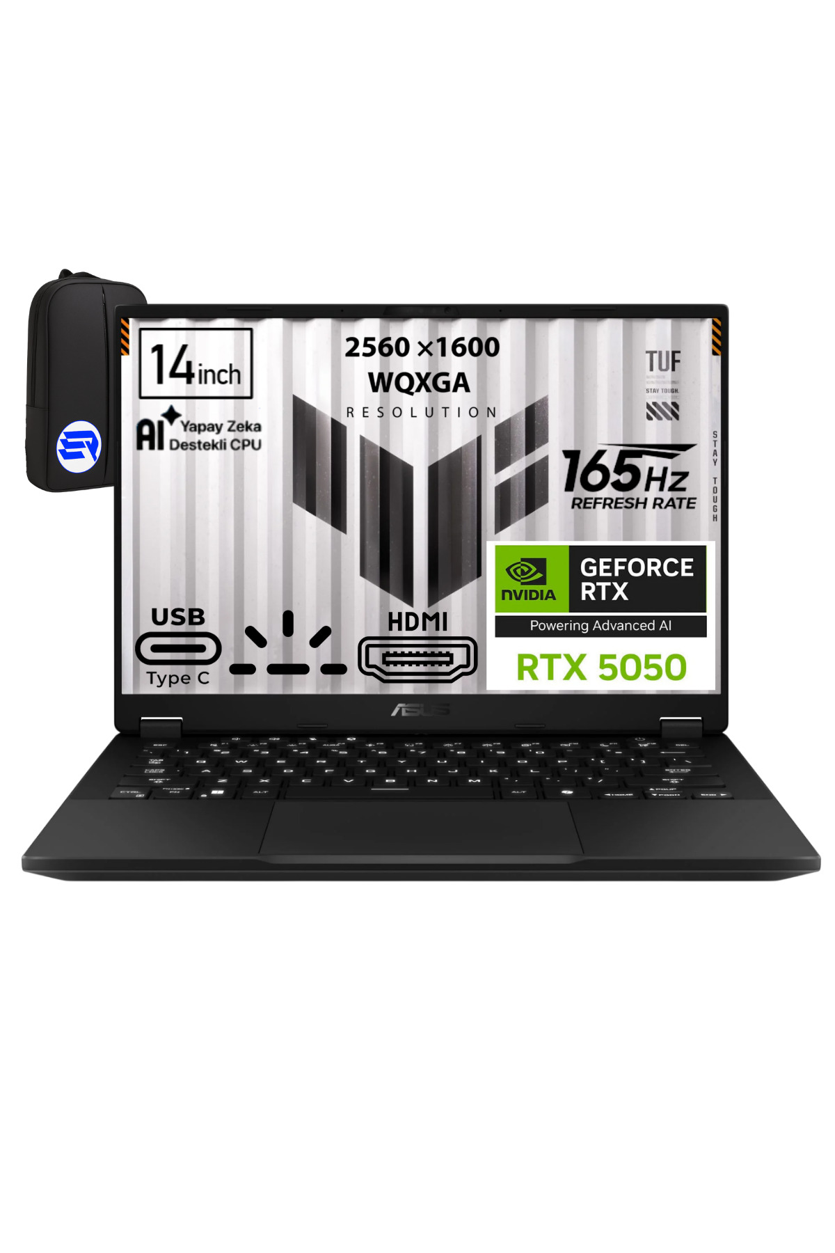 ASUS Tuf A14 FA401UH-RG025 Ryzen 7 260 16 GB 512 GB SSD RTX5050 14 '' WQXGA 165Hz W11P + ElektroPasaj ÇNT İşlemci