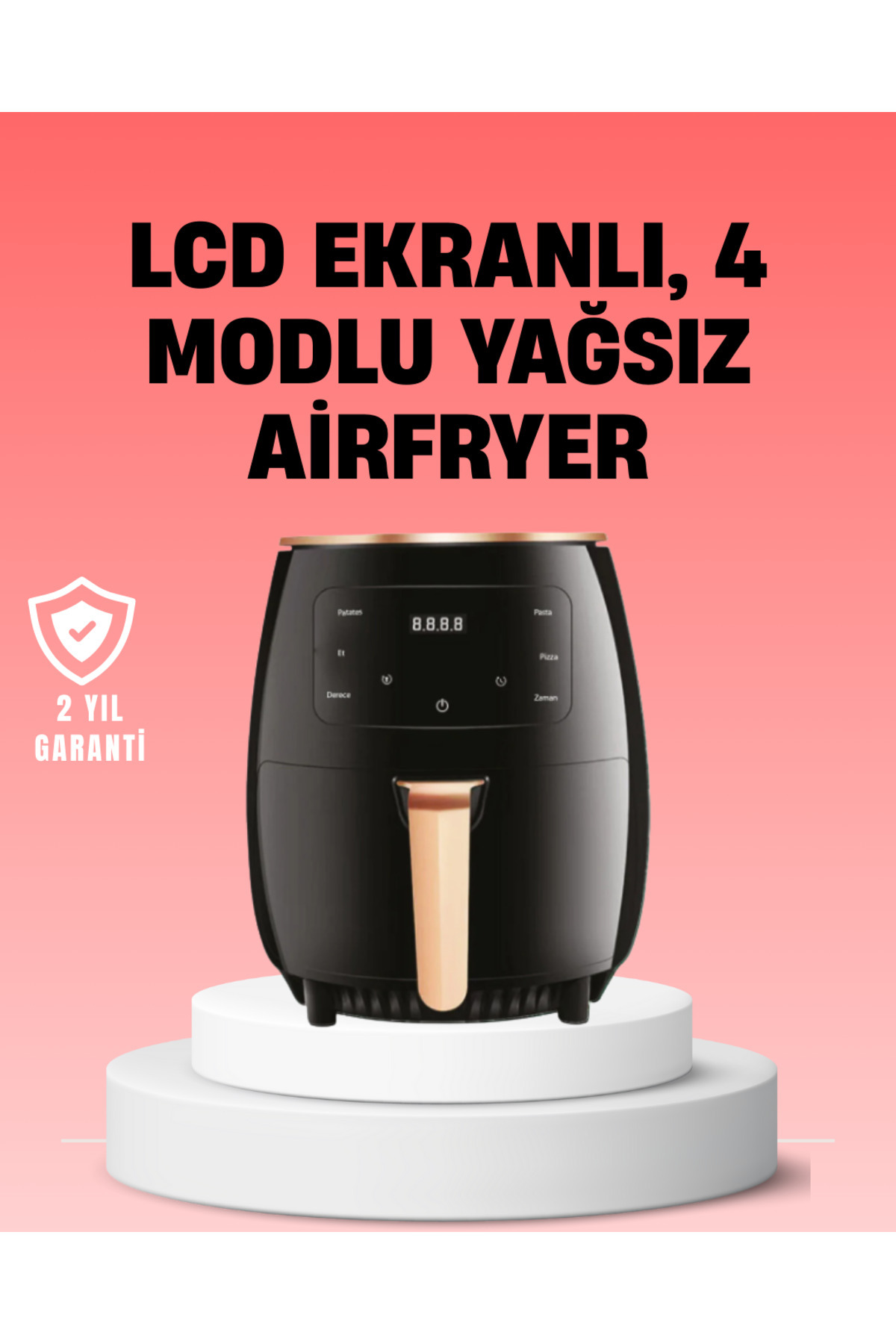 MBB ETİCARET 2400W Güçlü Airfryer 6L Yağsız Sağlıklı Pişirici LCD Dokunmatik