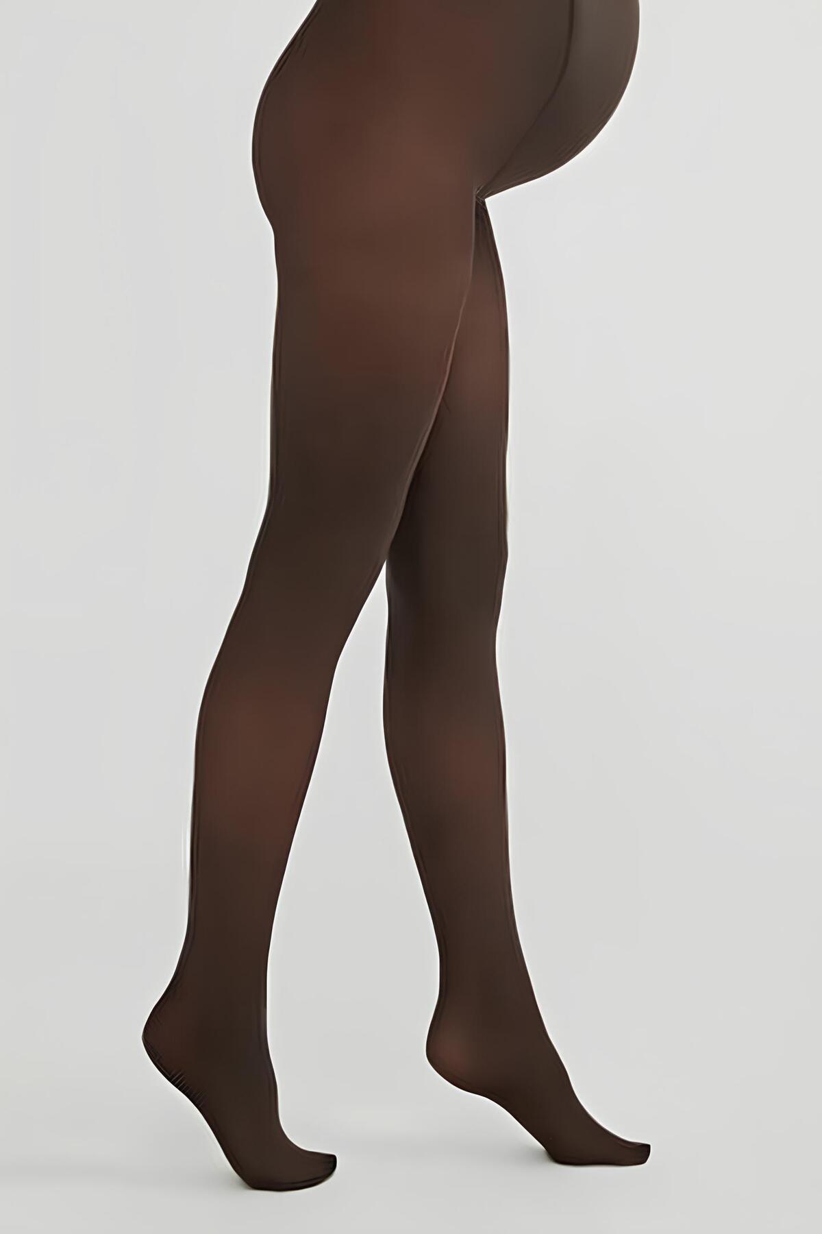 Women's Chestnut Brown Maternity 40 Denier Medium Thick Opaque Pantyhose