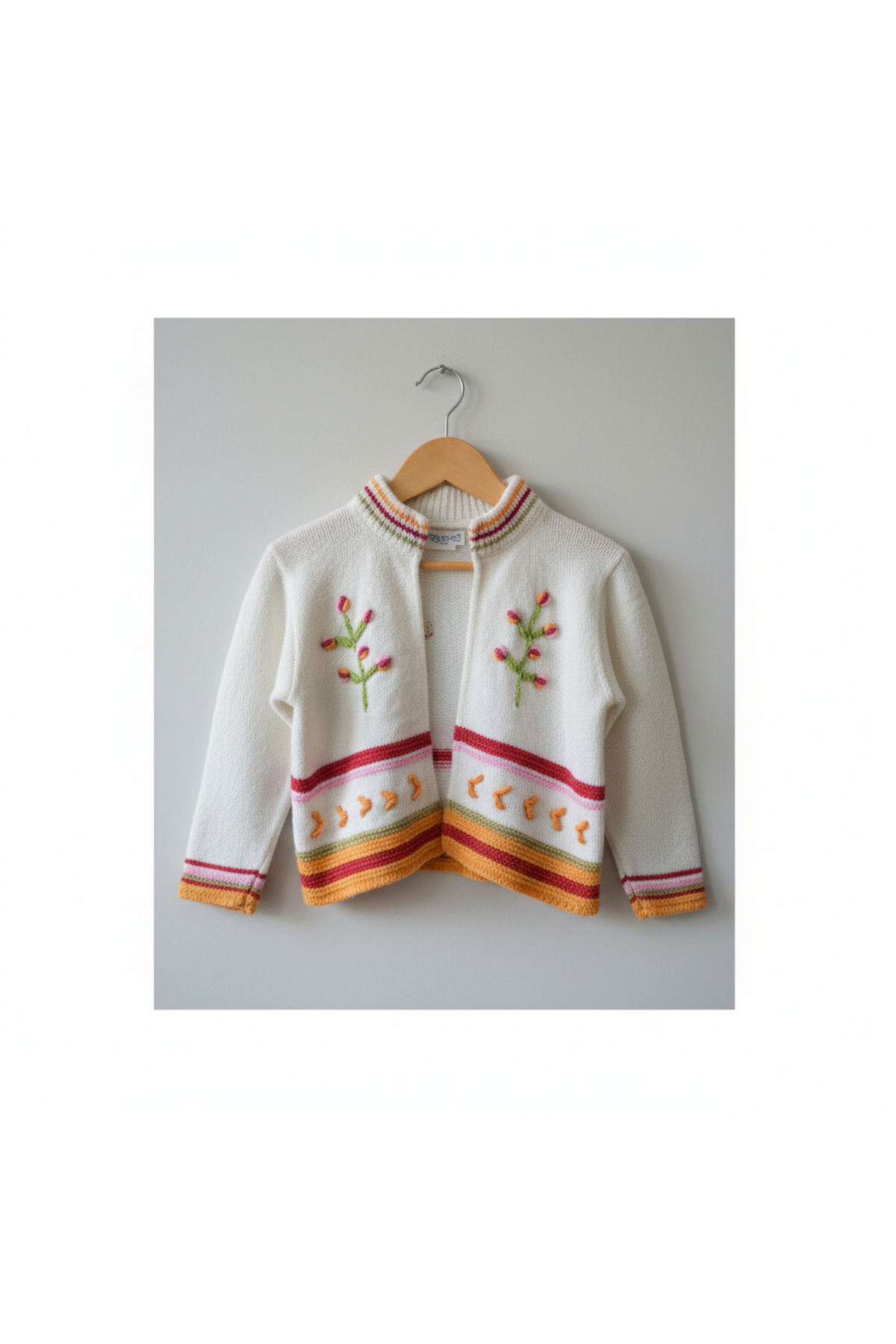 Hirazenmoda Kız Çocuk Nakışlı Örgü Hırka Mevsimlik Triko Model fotoğrafı 3 (önizleme)