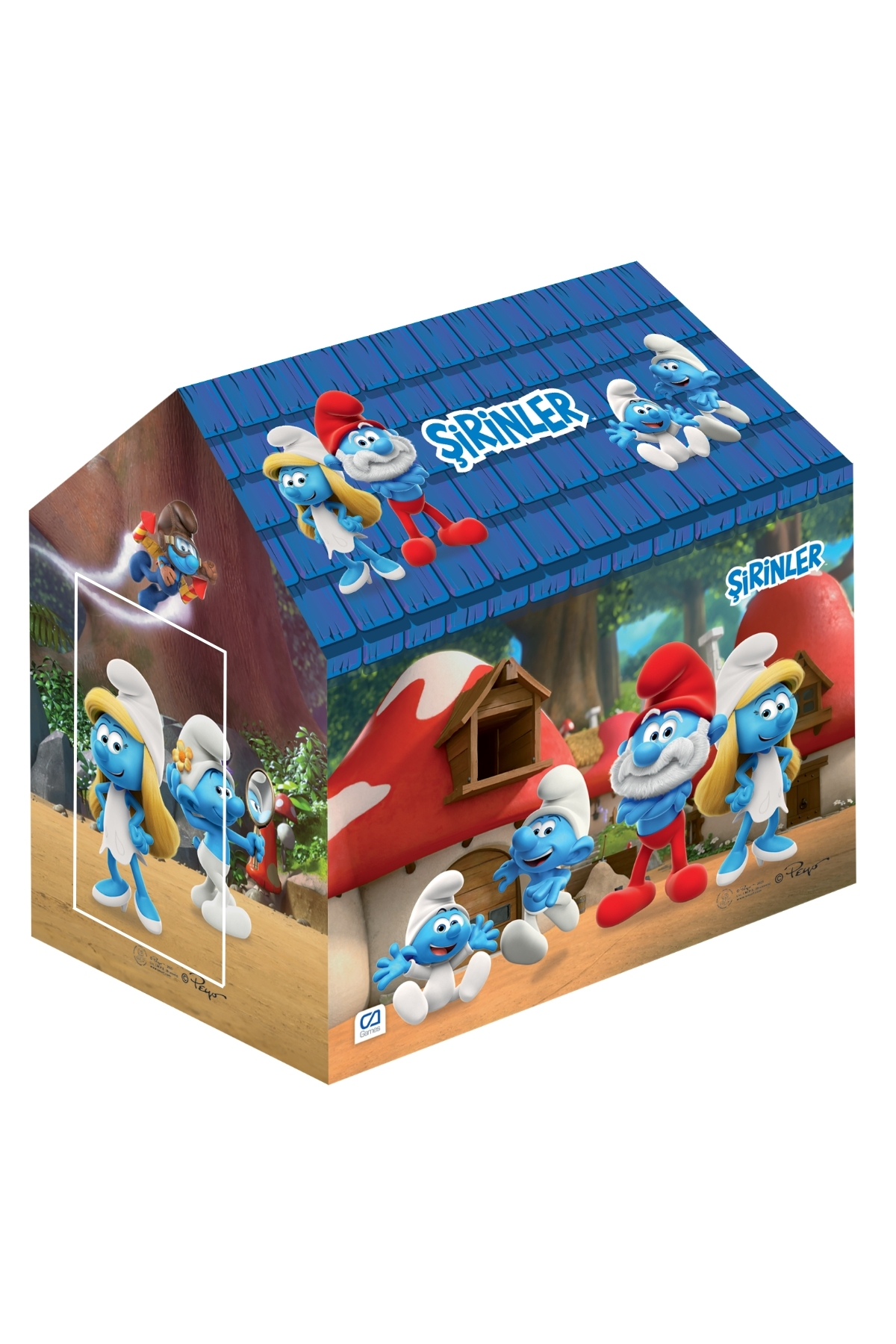 CA Games Şirinler Smurfs Temalı Lisanslı Kaliteli Kumaşlı 2 Kişilik Kolay Kurulum Eğlenceli Çocuk Oyun Çadırı fotoğrafı 2 (önizleme)