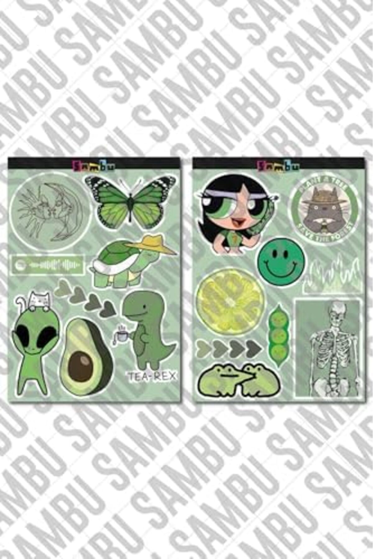 BRF BFSX Green Aesthetic Temalı Etiket Seti 1 - Yeşil - Laptop Notebook Telefon 1191881