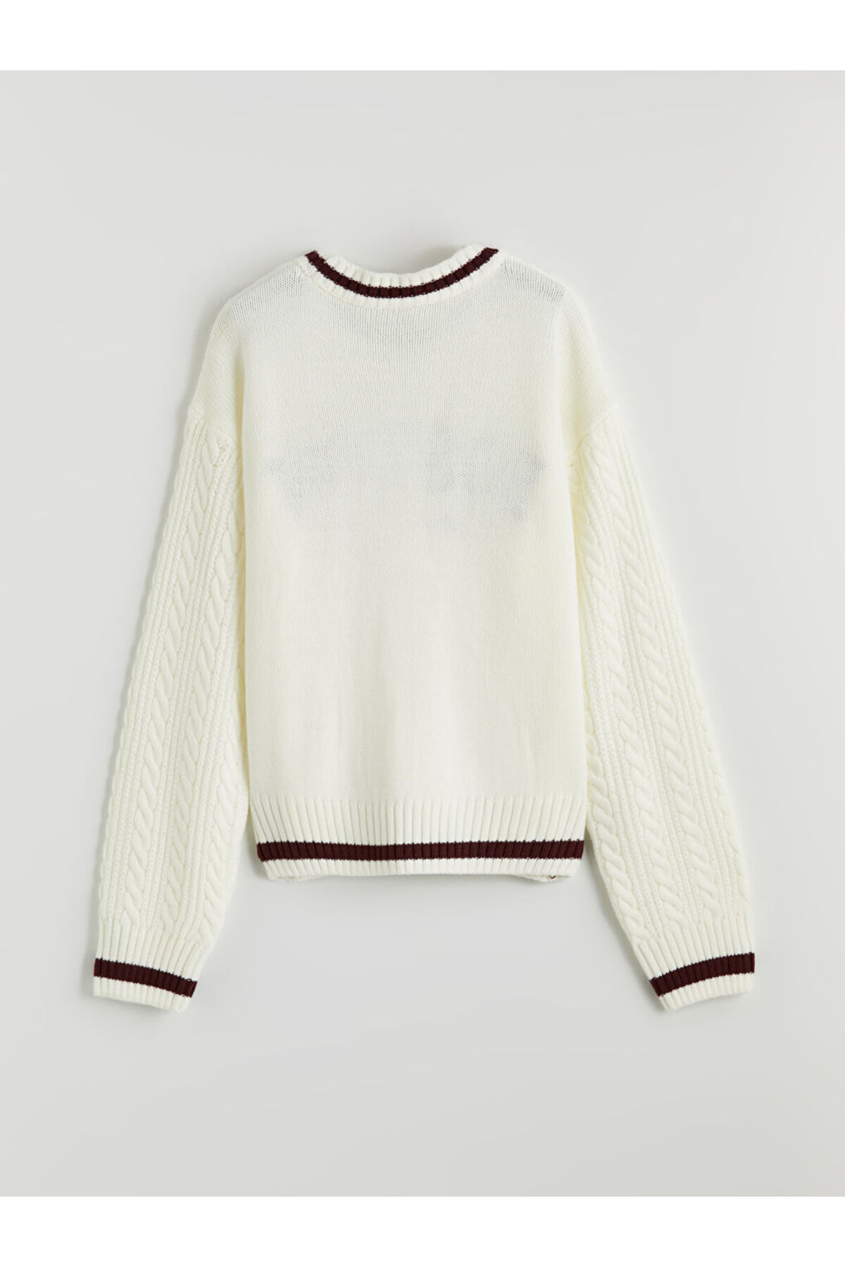 LC Waikiki LCW Kids Ekru Bisiklet Yaka Nakışlı Kız Çocuk Triko Kazak fotoğrafı 3 (önizleme)