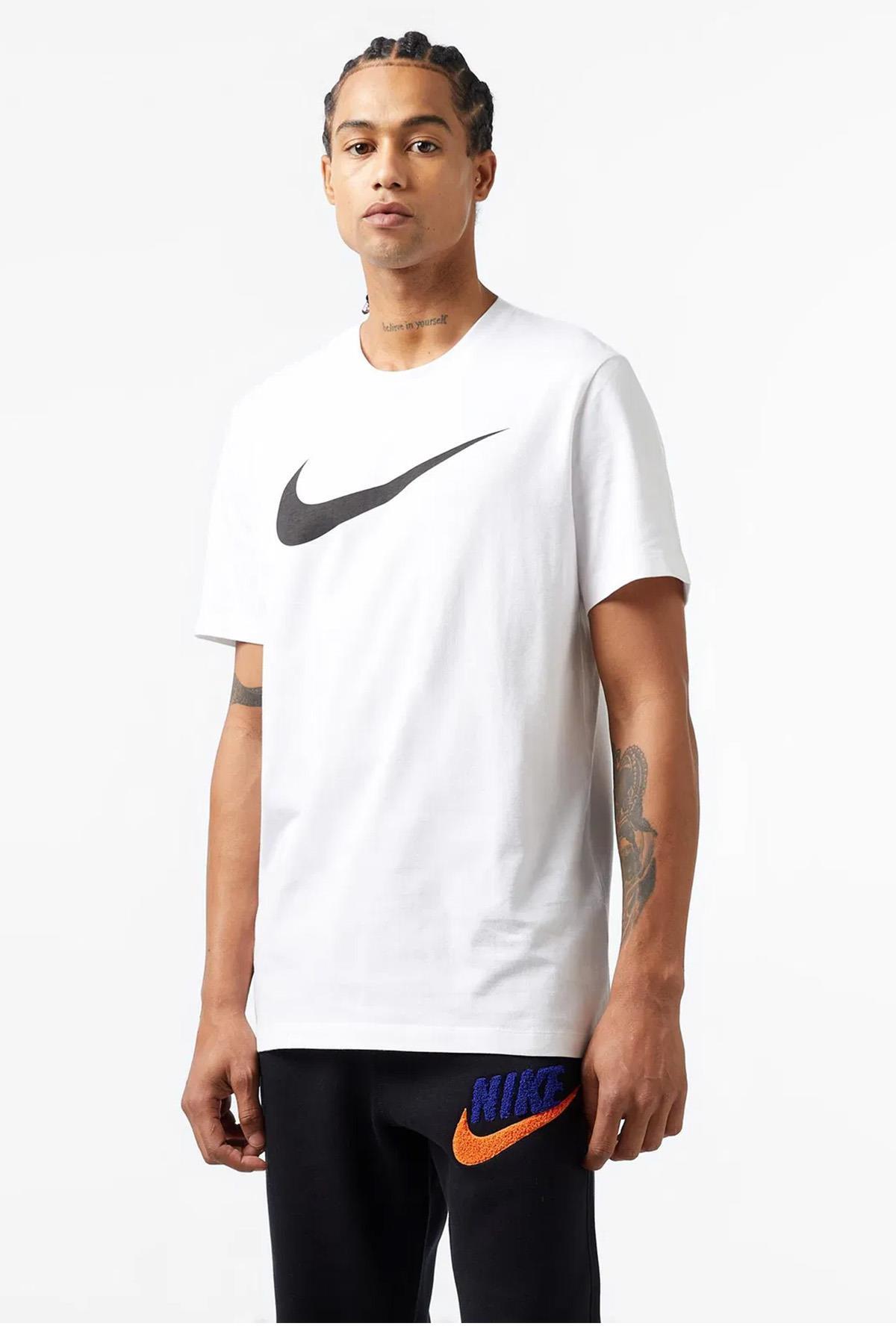 تی‌شرت مردانه طرح ICON Swoosh DC5094-100 سفید - مشکی نایکی تی شرت ورزشی Nike